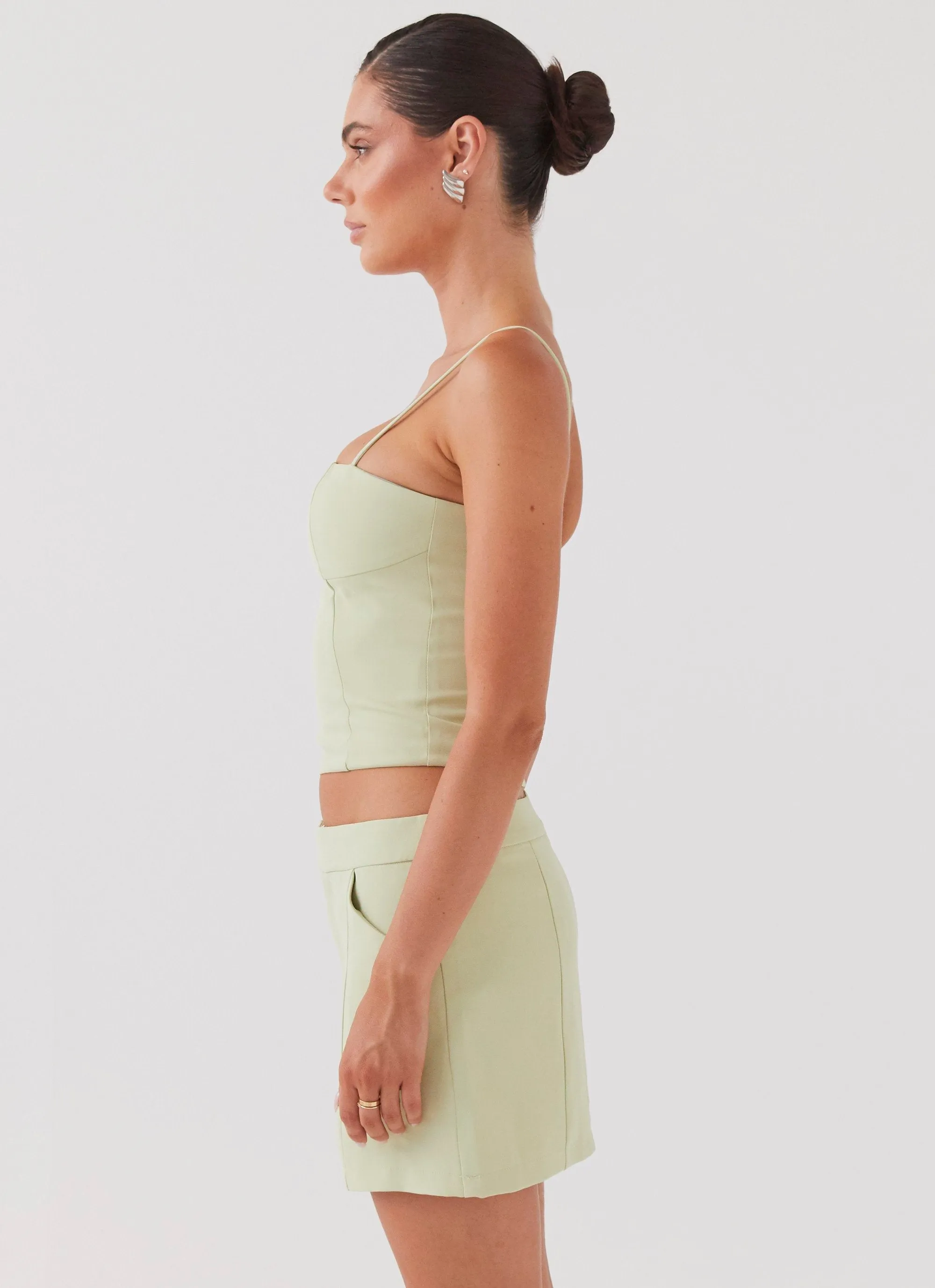 Lightwear Look Minimalist Chic Eliana Suit Mini Skirt - Green Zest