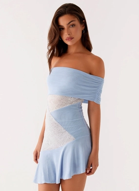 Soft and Relaxed Ocean Road Mini Dress - Blue