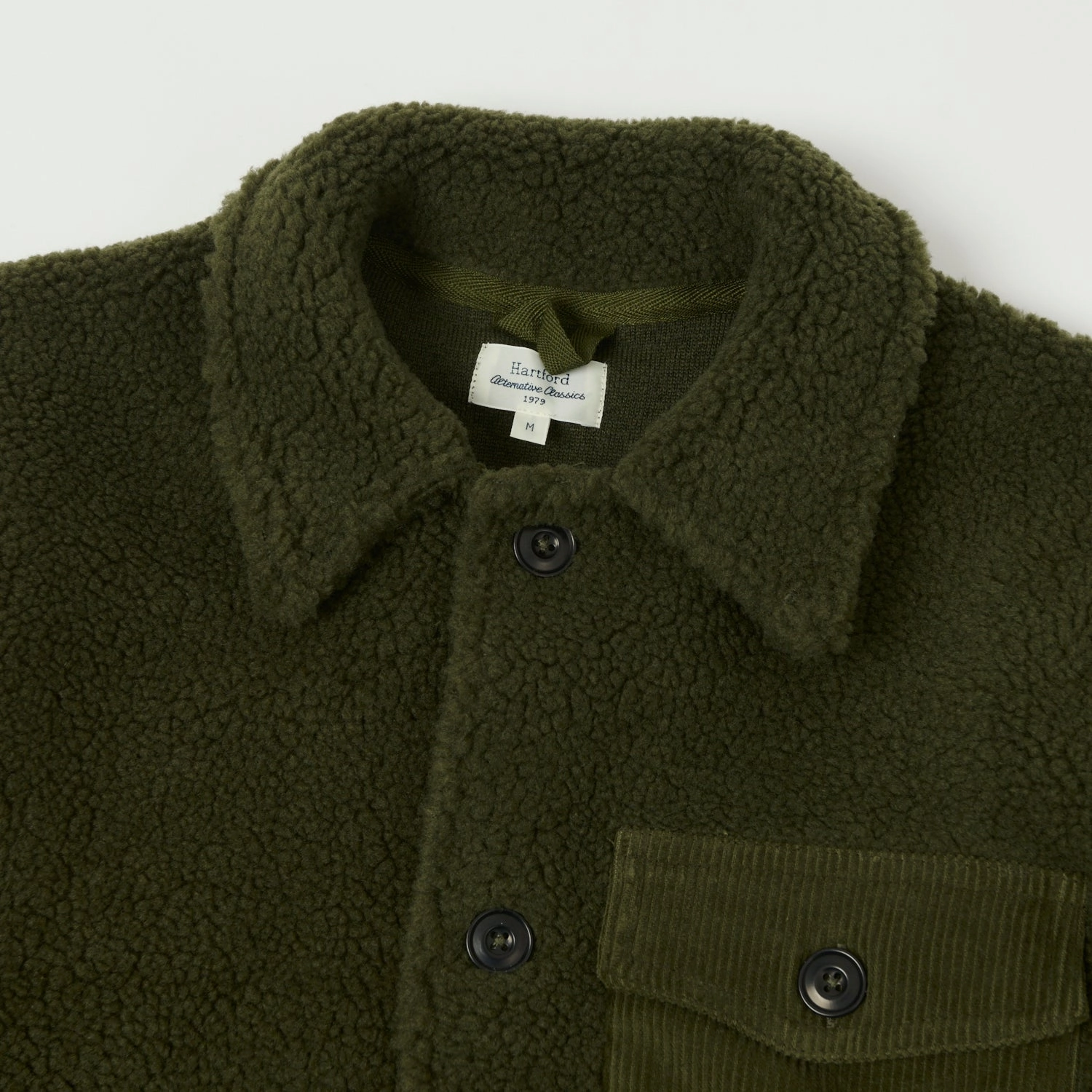 Hartford 'Sherpa' Utility Fleece Jacket - Army NonIrritatingSeams