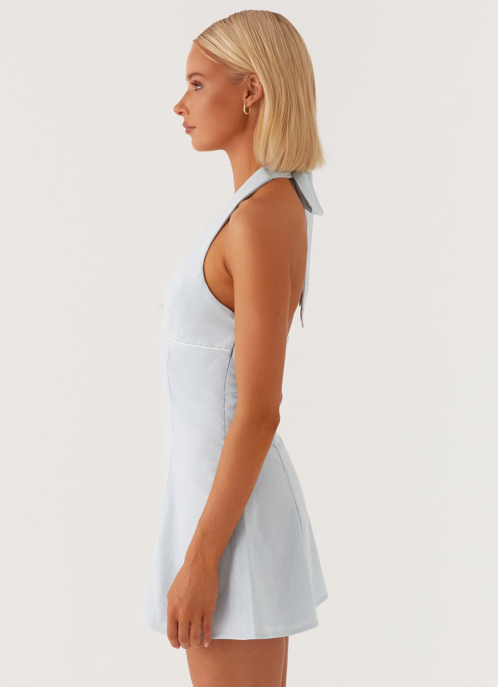 Flattering Waistband Bronte Mini Dress - Blue