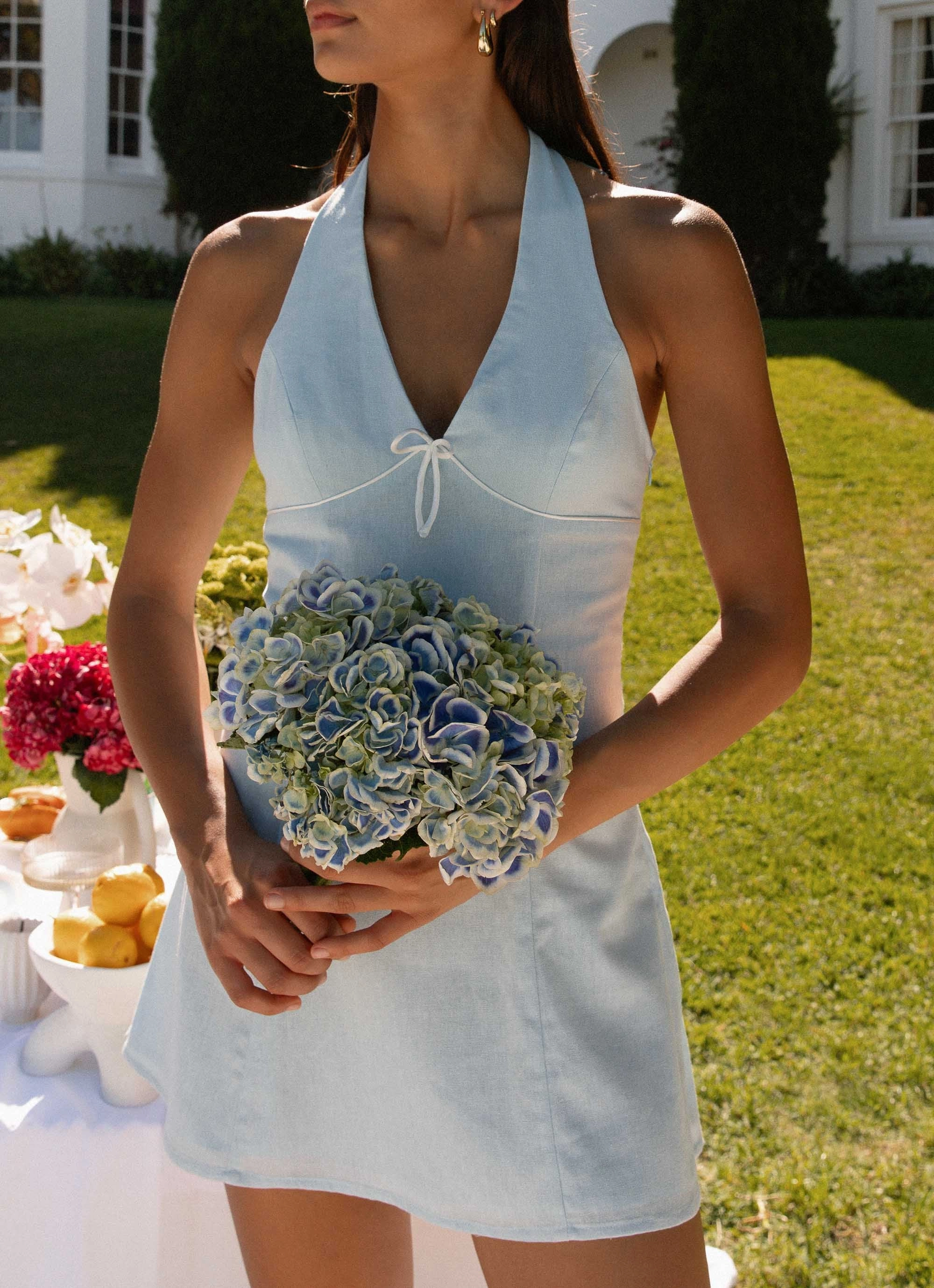 Bronte Mini Dress - Blue Coastal Chic Shade Soft