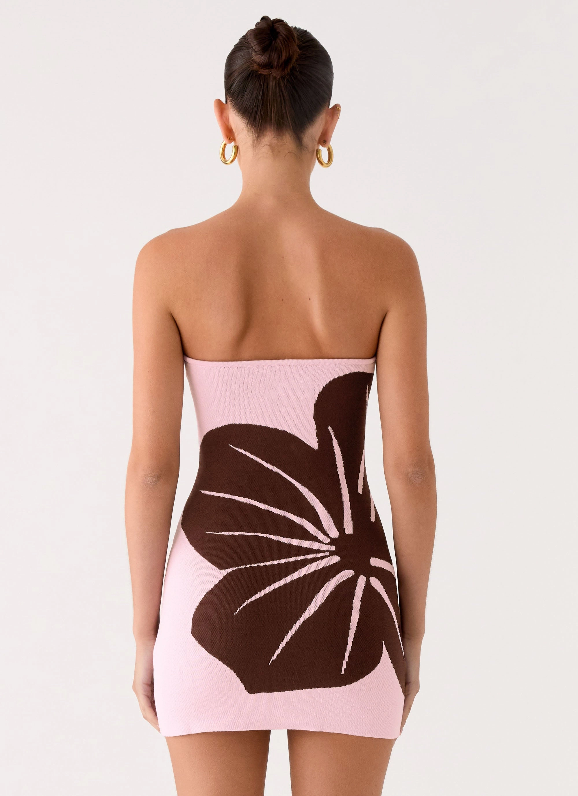 Kader Strapless Knit Mini Dress - Espresso Meadow Work Appropriate