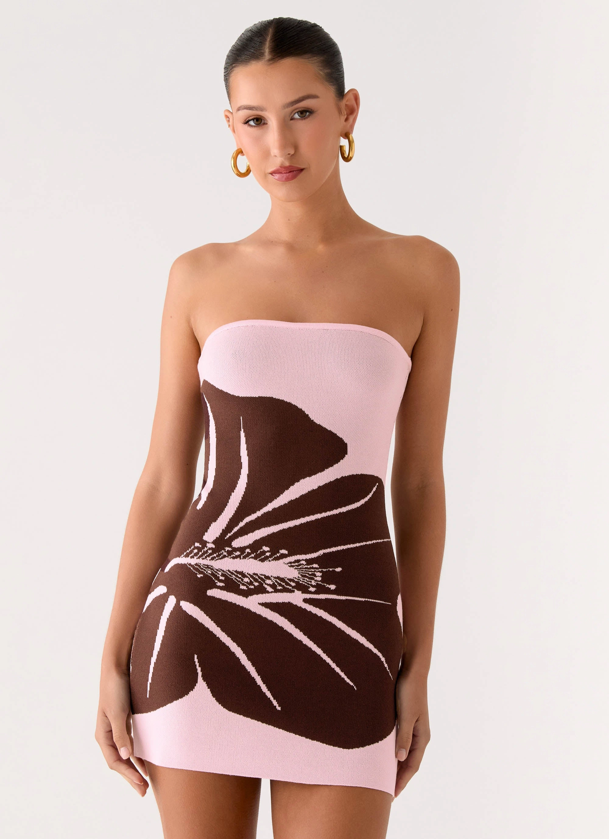 Kader Strapless Knit Mini Dress - Espresso Meadow Day Ready