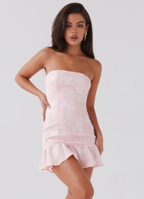 Polished Fit Simple Chic Young Heart Mini Dress - Pink Petal