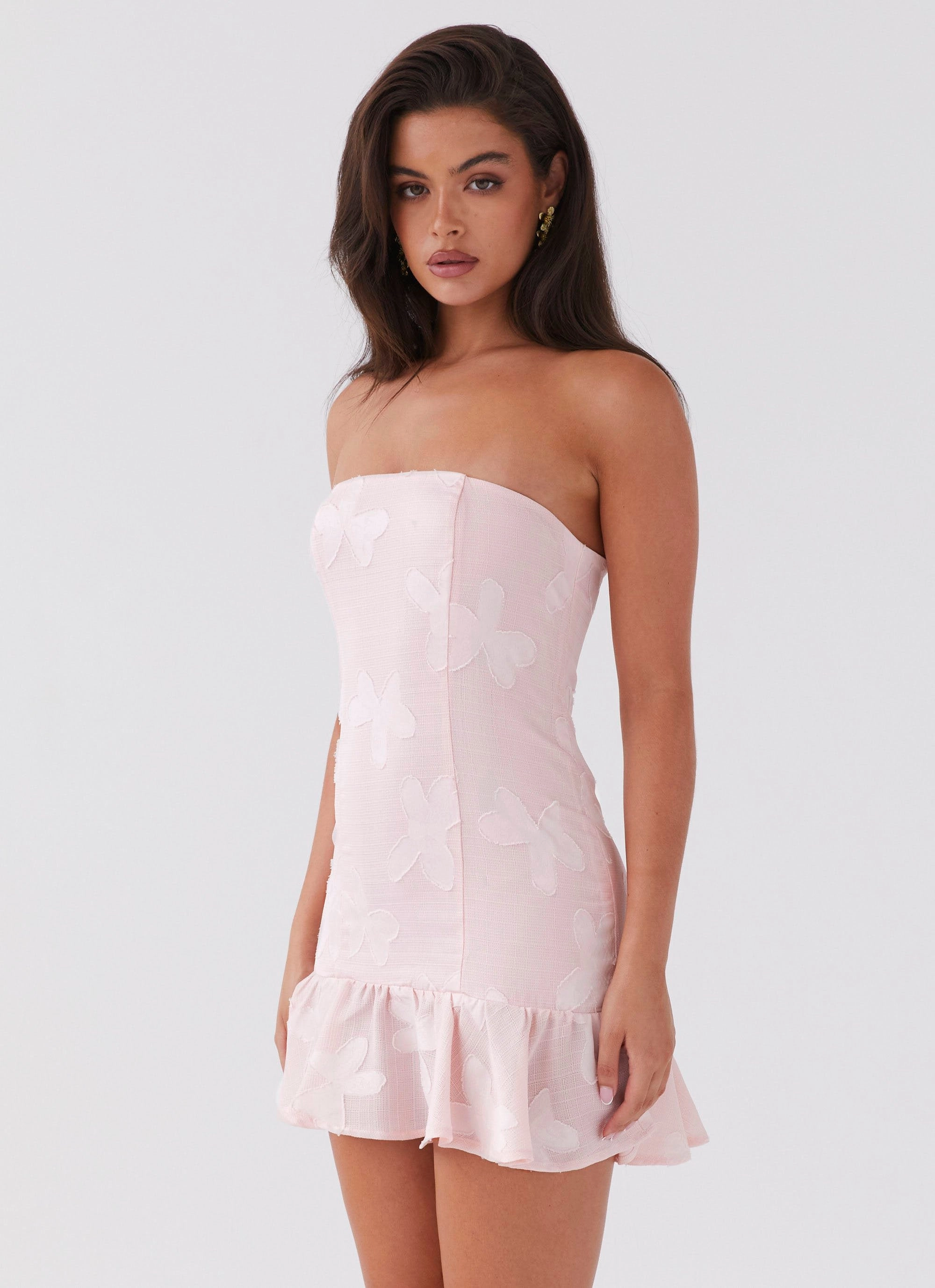 All-day Comfort Soft Tone Young Heart Mini Dress - Pink Petal