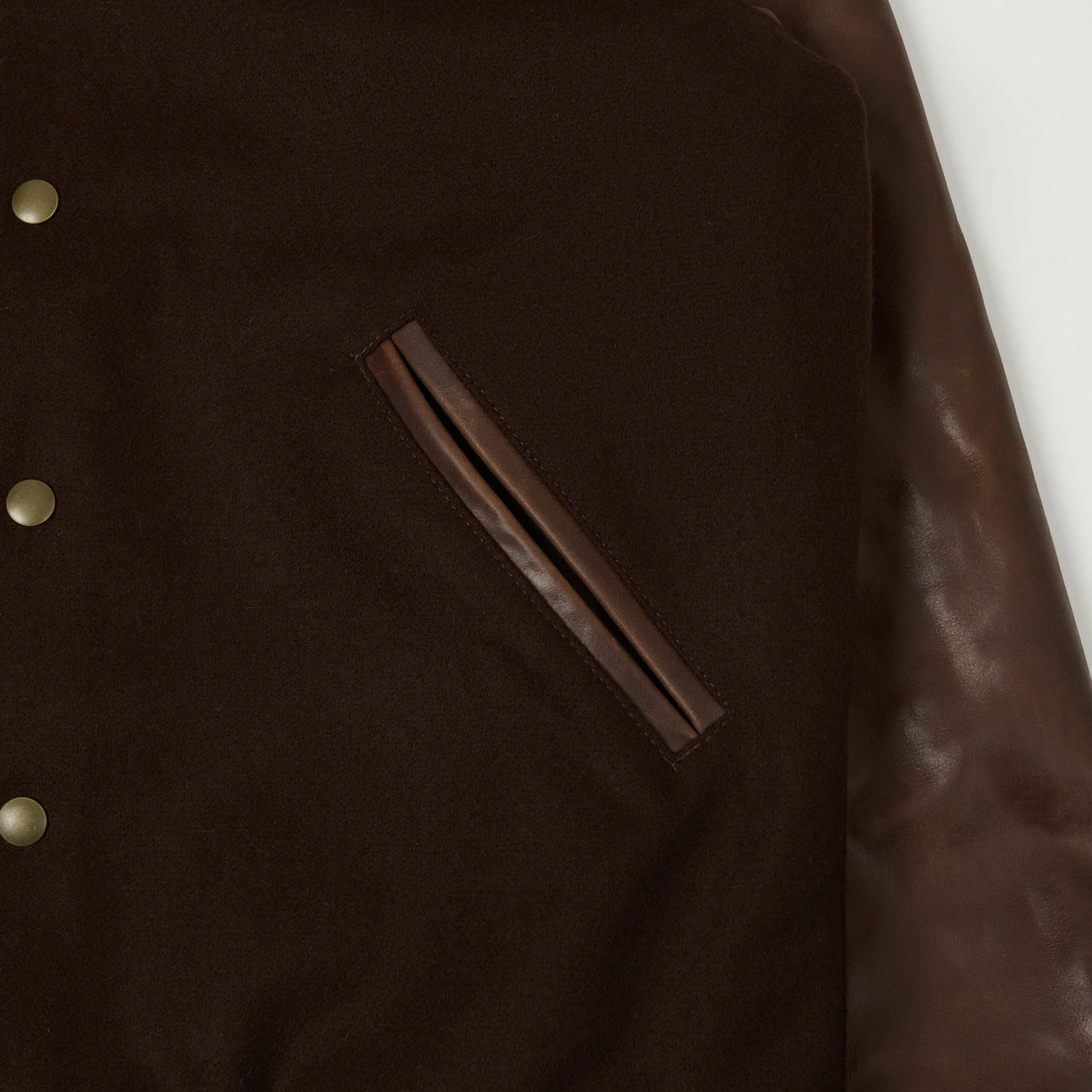 Sealed Seams Dehen 1920 Varsity Jacket - Brown/Antique Brandy