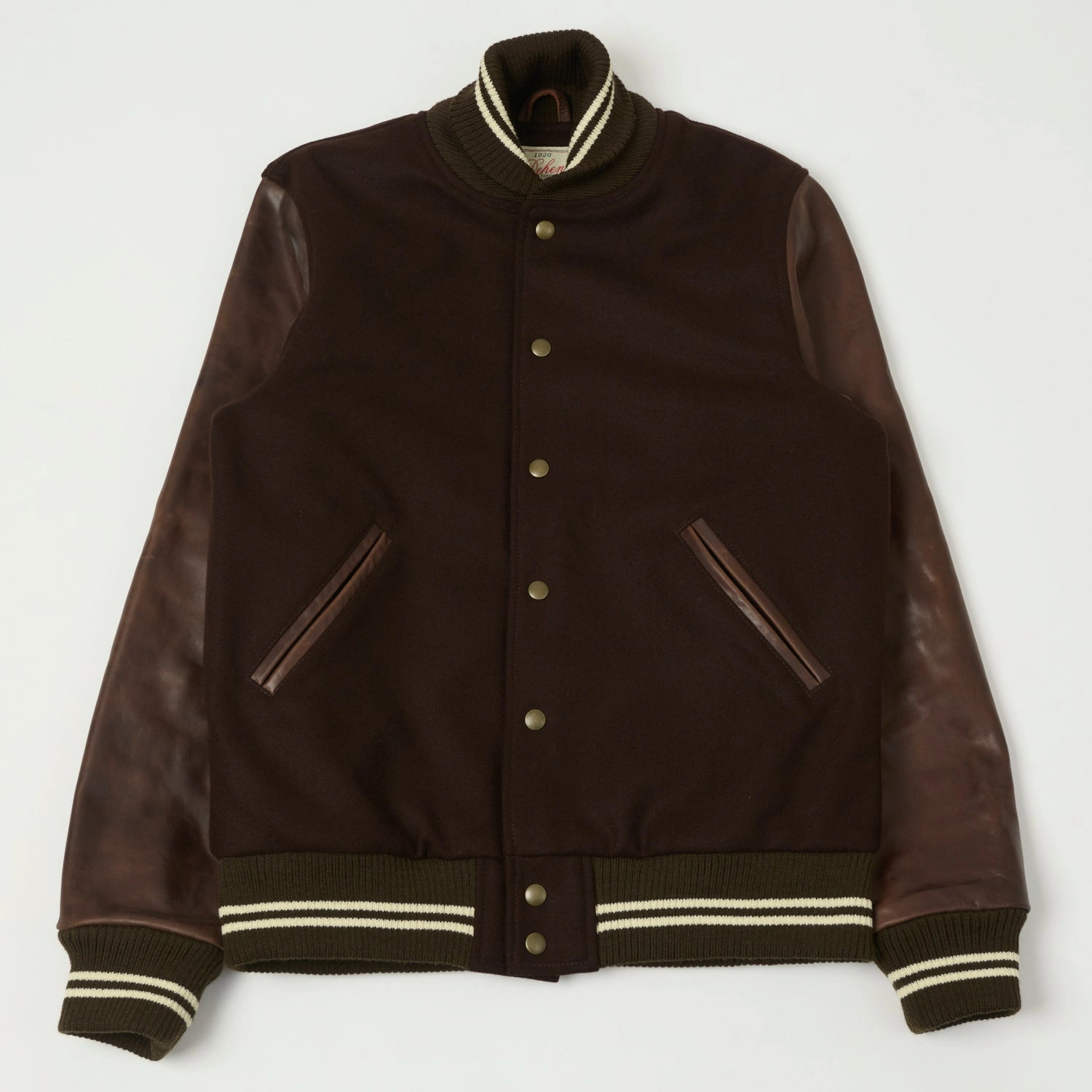 Dehen 1920 Varsity Jacket - Brown/Antique Brandy Seamless Bonding Outdoor Style Staple