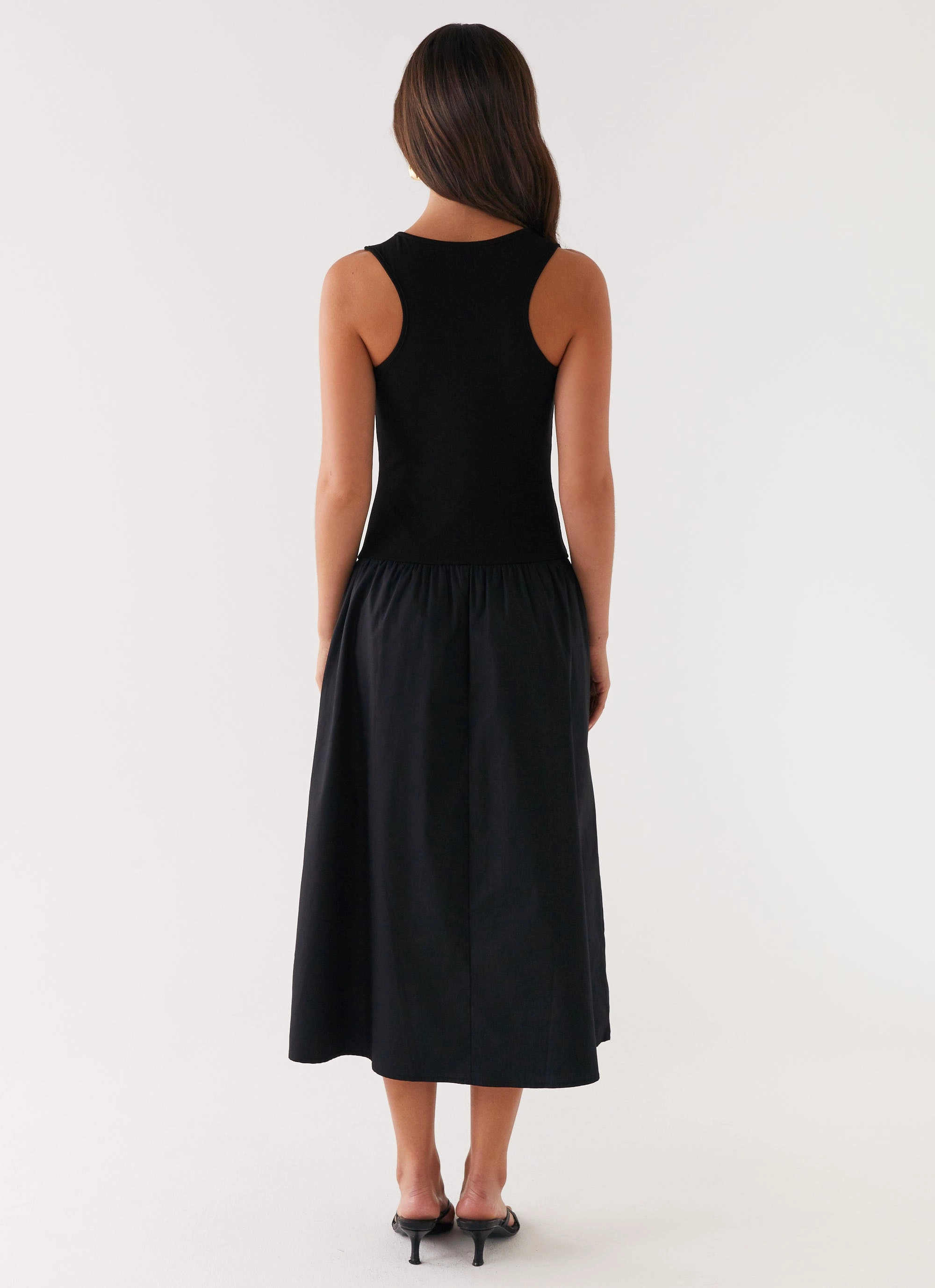 Farm Scene Duchess Midi Dress - Black