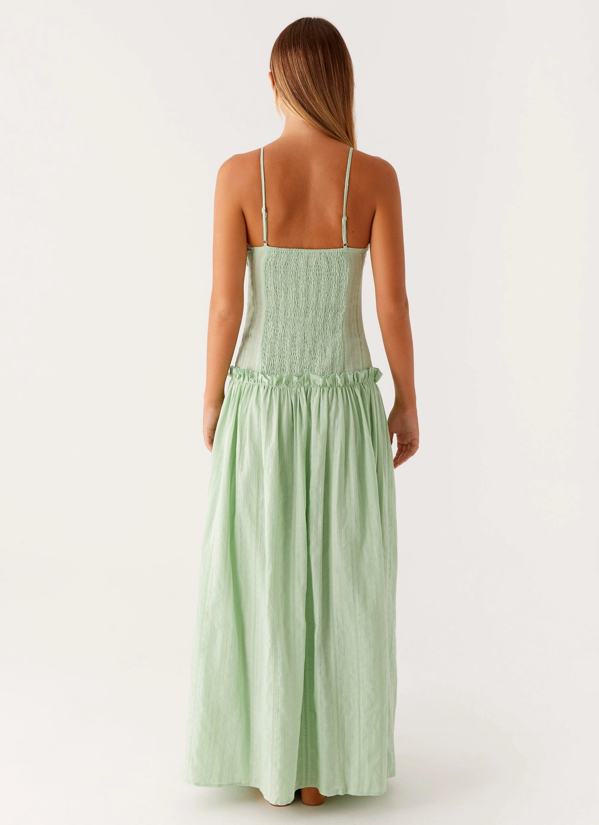 Jacinda Drop Waist Maxi Dress - Sage AntiPillTreatment