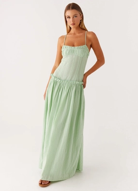 Everyday Comfort Wear Jacinda Drop Waist Maxi Dress - Sage