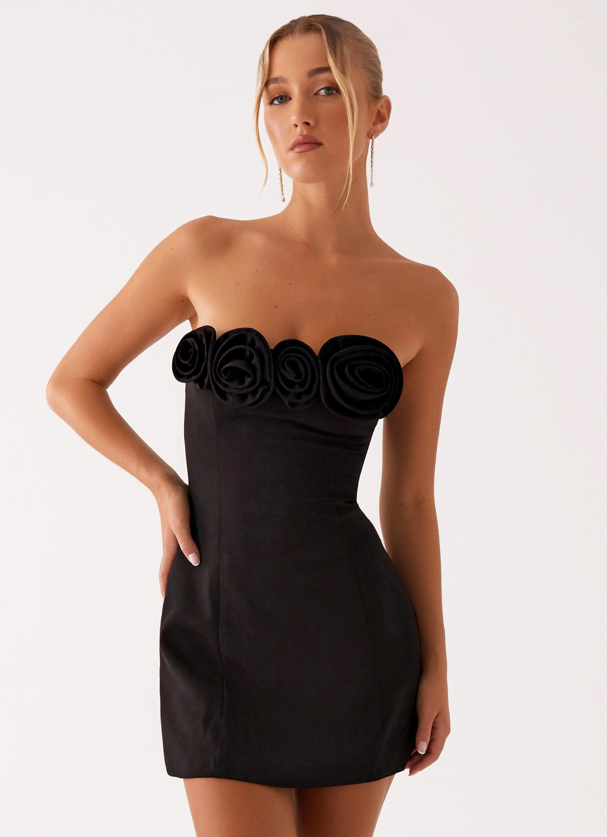 Sleek Flex Patsie Strapless Mini Dress - Black