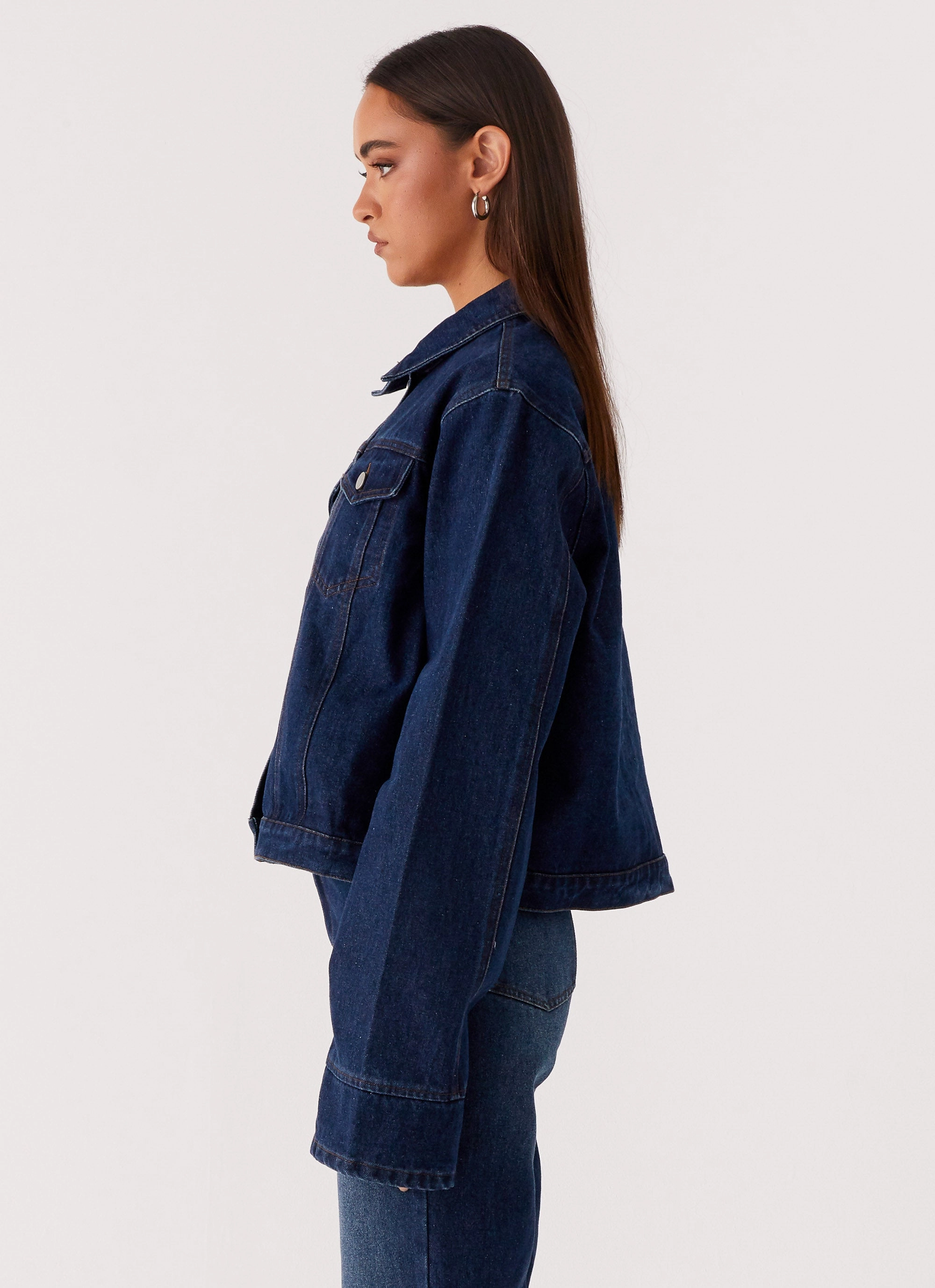 Casual Vibe QuickReleaseFastenings Back Again Oversized Denim Jacket - Vintage Blue