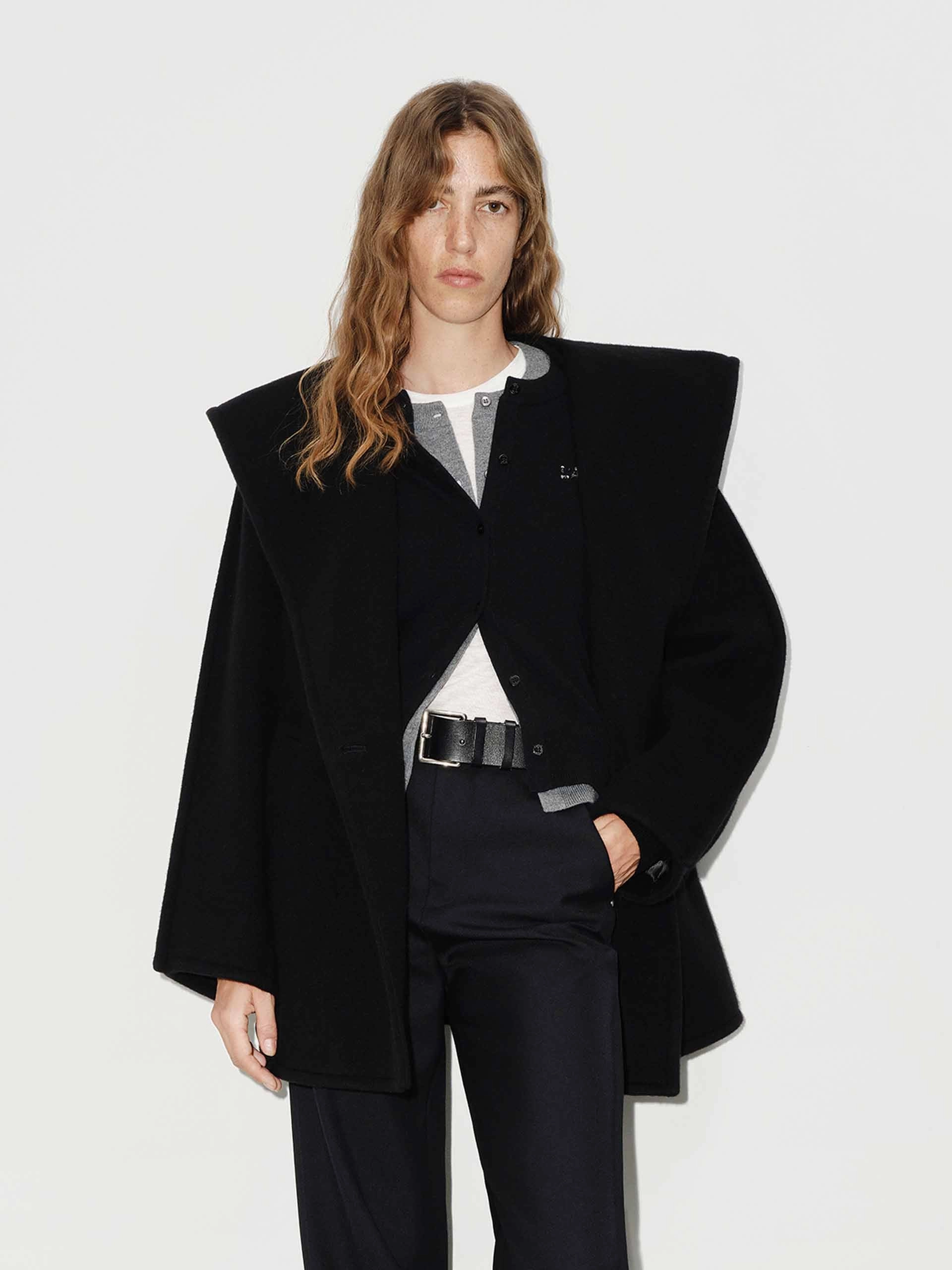 Comfy Wool Hood Coat Practical Cold Piece Modern Utility