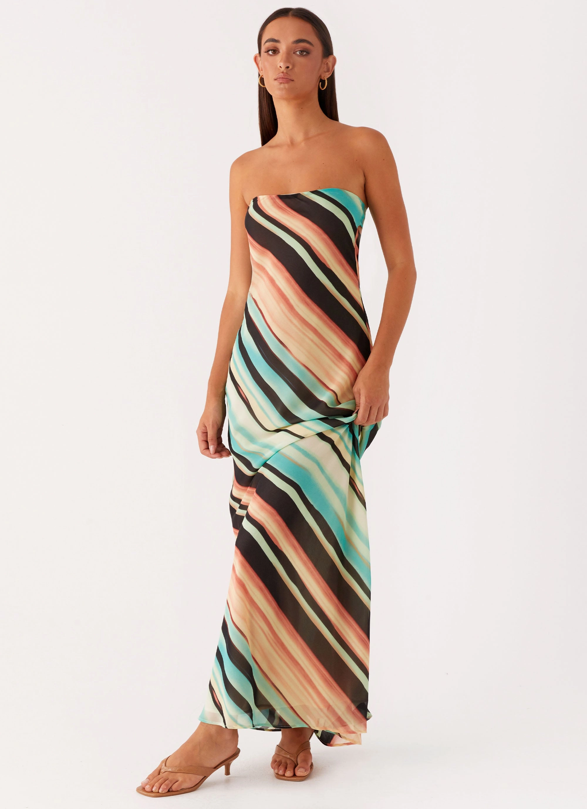Como Maxi Dress - Stripe Soft-touch daywear