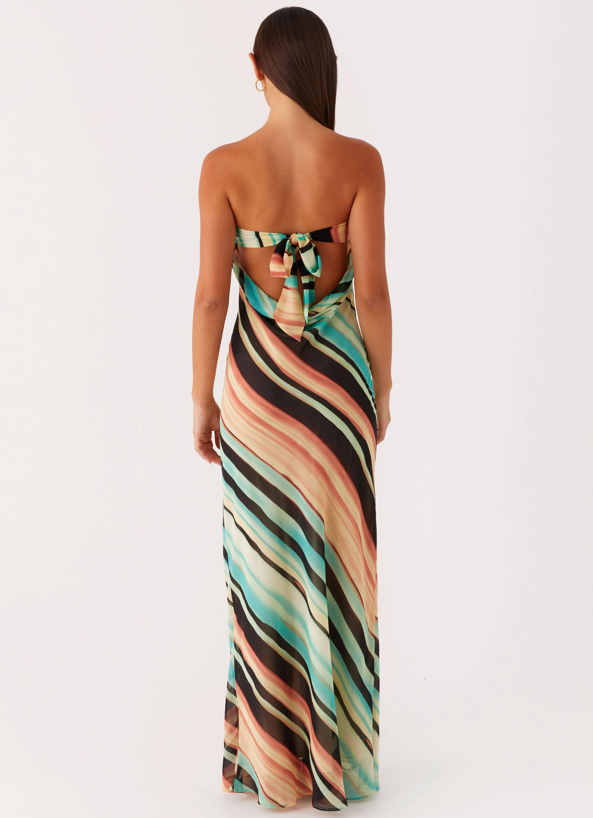 Como Maxi Dress - Stripe Silk Shine Cool Season