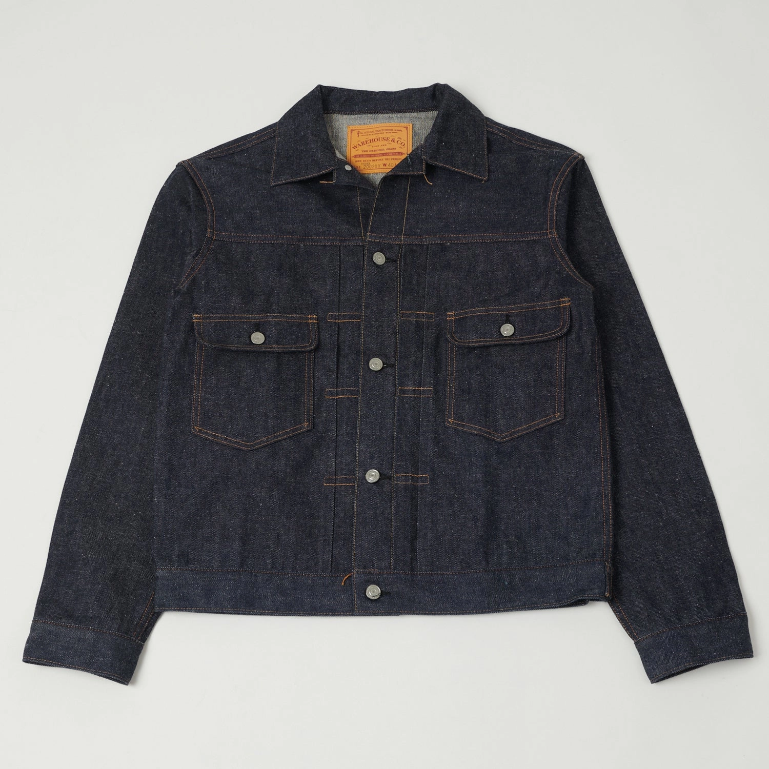 Warehouse & Co 2002XX (2000XX) 1953 Model Type II Denim Jacket - Raw Flexible Hem Adjustment