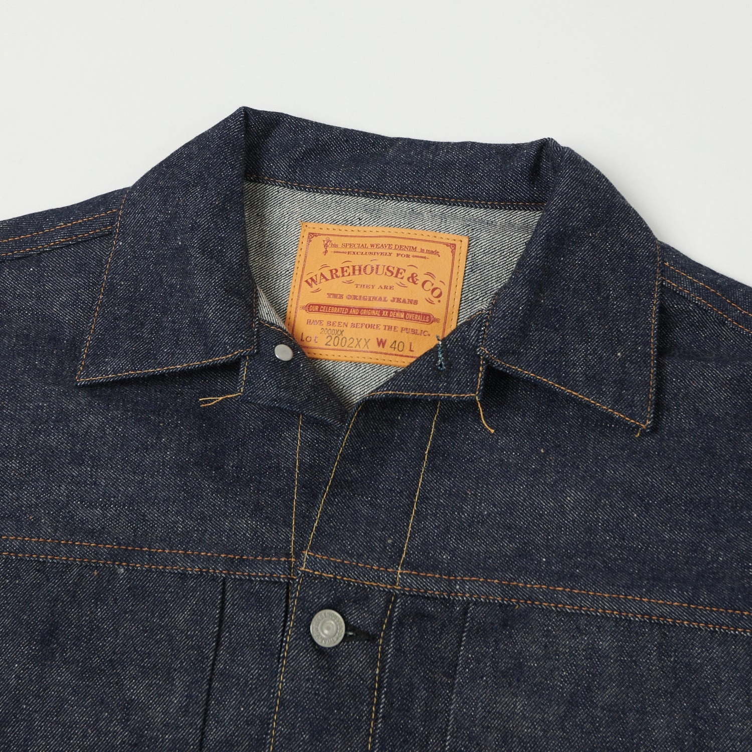 Warehouse & Co 2002XX (2000XX) 1953 Model Type II Denim Jacket - Raw SoftInnerLayer Breathable mesh lining