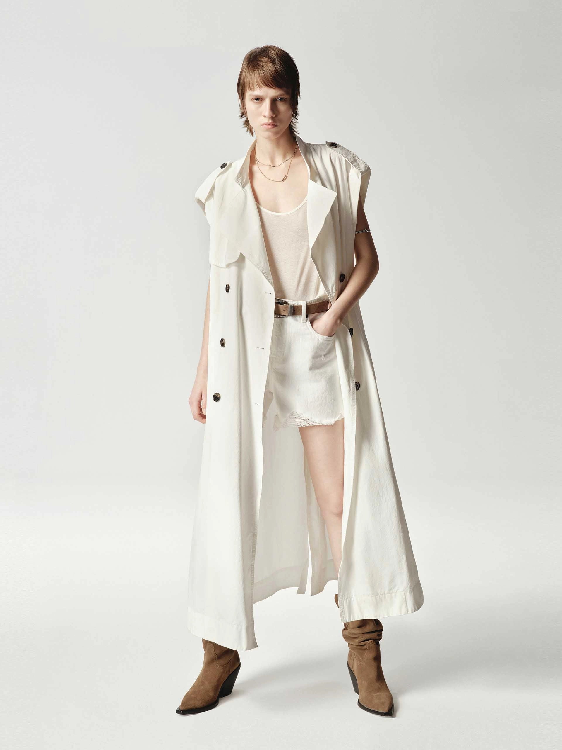 Relaxed Layers Sleeveless Back Slit Trench Coat