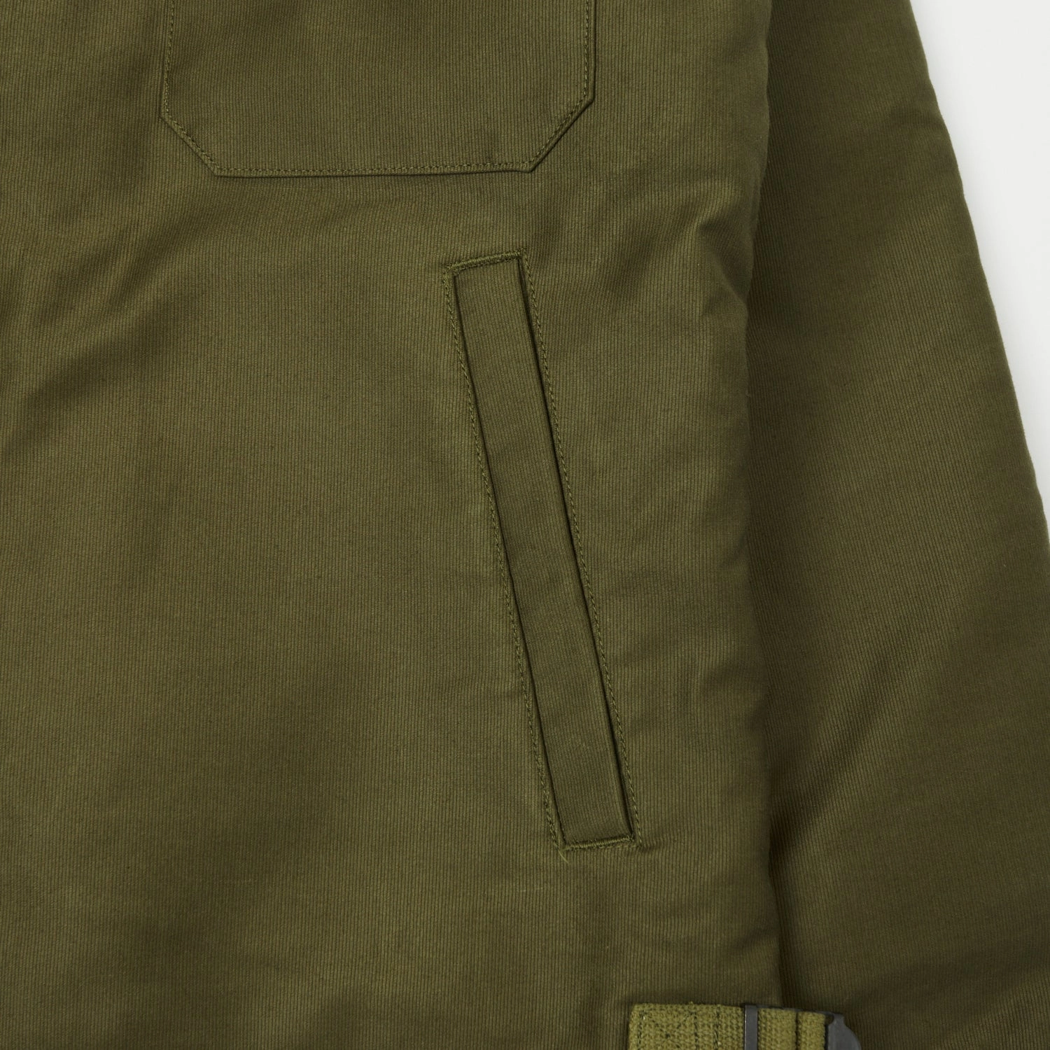 Buzz Rickson's U.S. Navy A-2 Jungle Cloth Deck Jacket - Olive Adjustable Drawstring Waist Day To Night