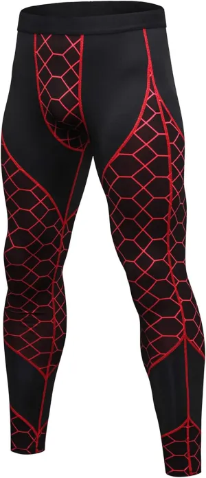 Compression Leggings for Men Sports Underwear Base Layer Quick Dry Gym Running Tights Printed Bottom Pants Thermal