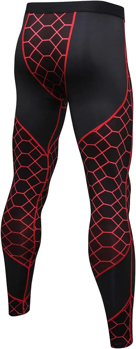 Compression Leggings for Men Sports Underwear Base Layer Quick Dry Gym Running Tights Printed Bottom Pants Thermal
