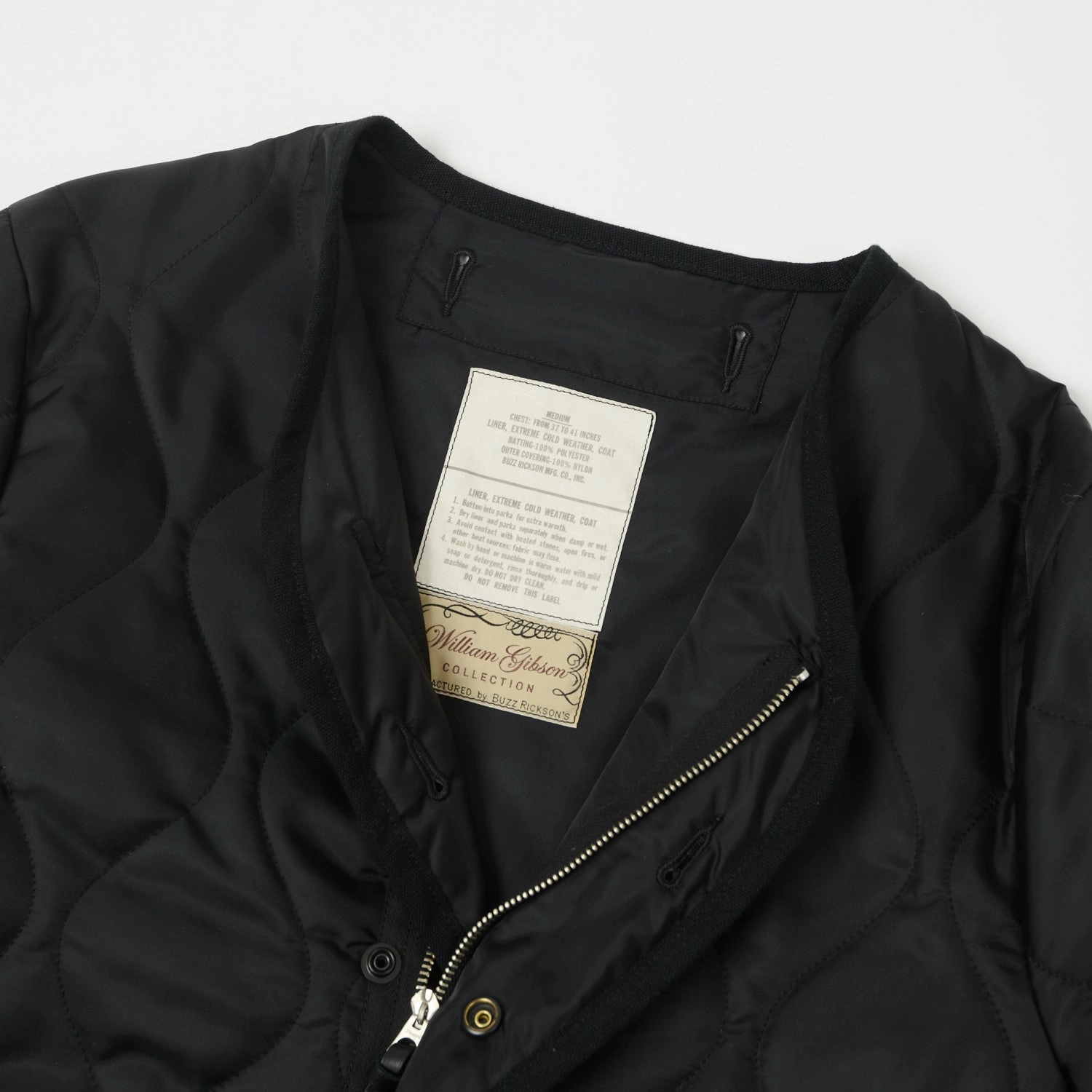 Breathable Softshell Layer Buzz Rickson's x William Gibson U.S. Army M-65 Liner Jacket - Black