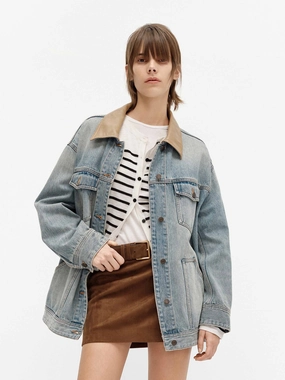 Plaid Print Relaxed Fit Structure Relaxed Cotton Jacket