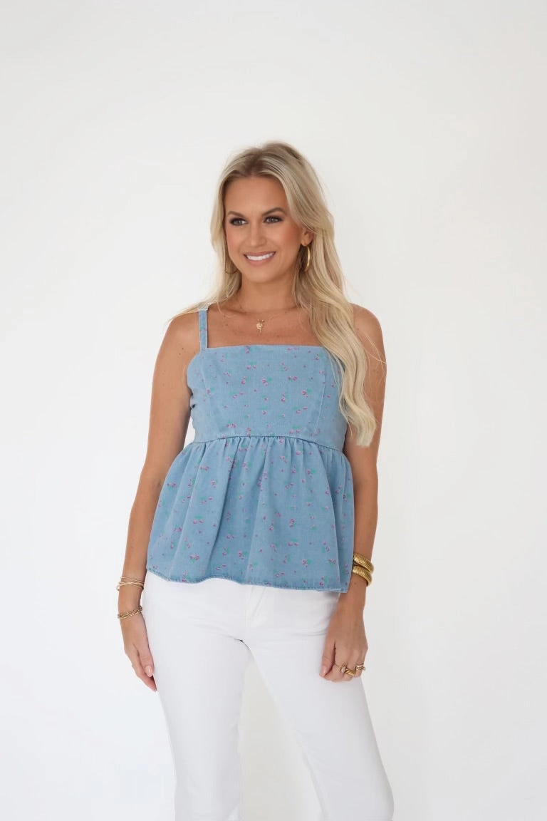 Sadie Peplum Top (FINAL SALE) Curved Hem