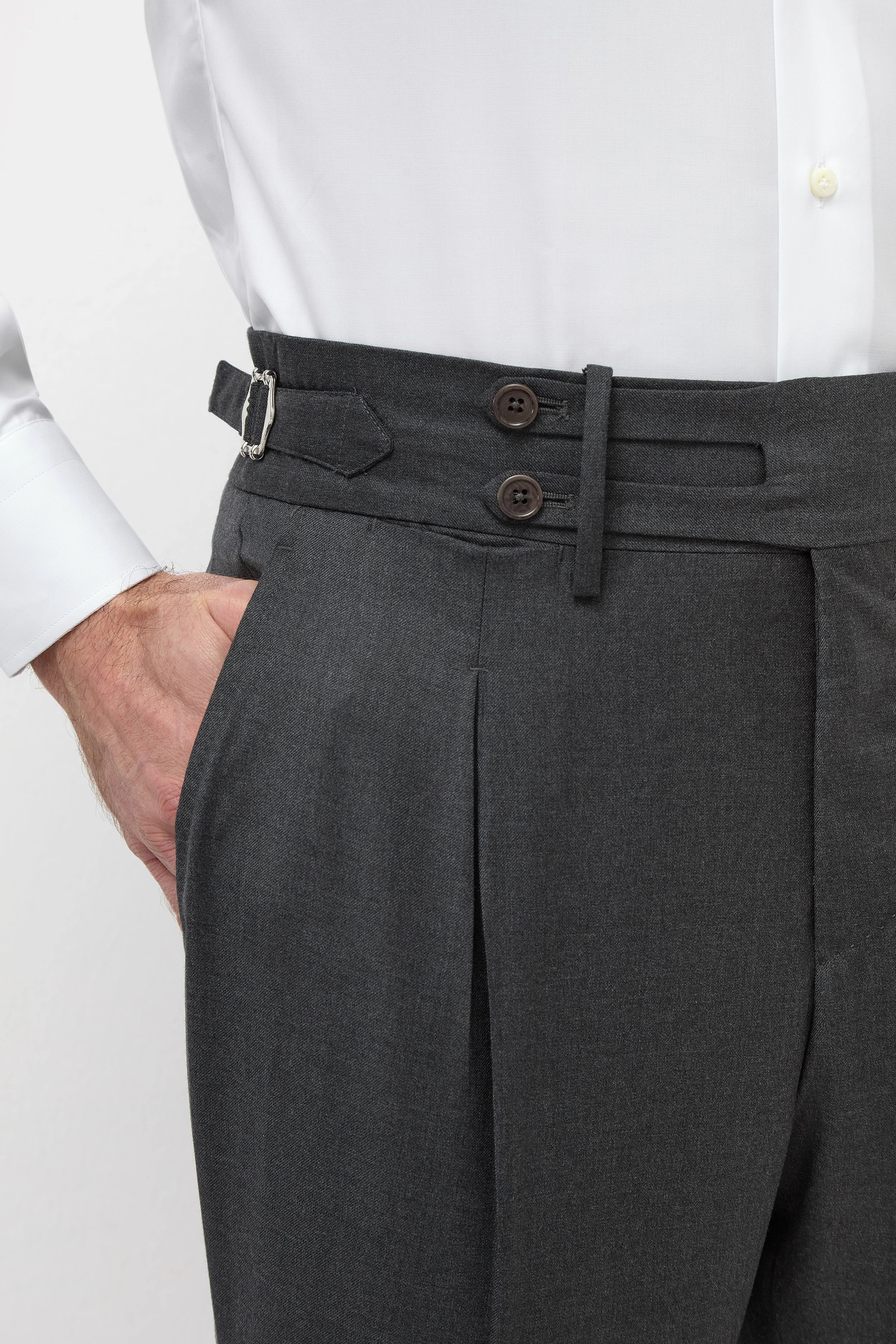 Wrinkle-Resistant Easy Fit Dark grey Limited Edition trousers - Made in Italy
