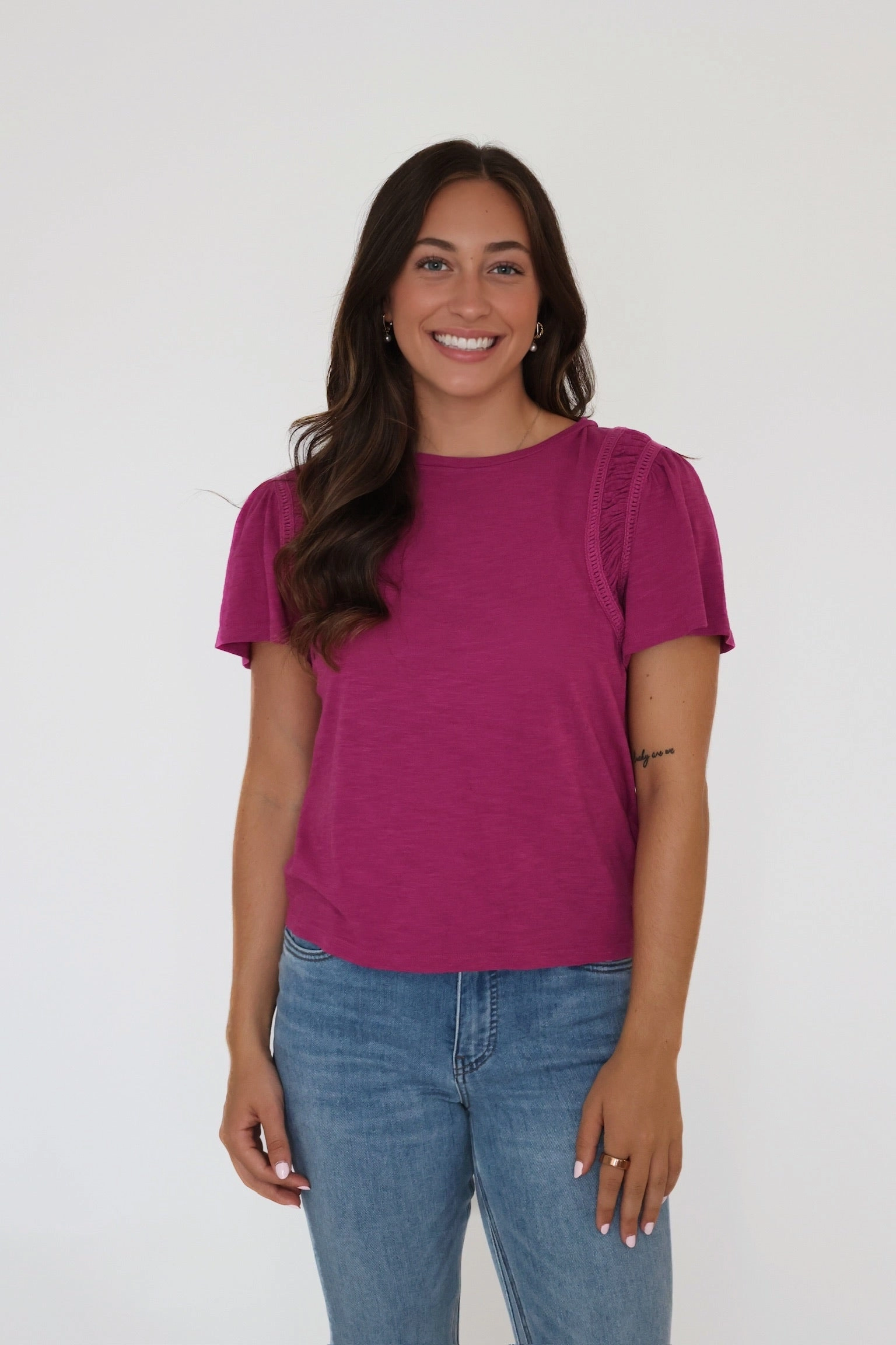 Francie Top Four Way Stretch Material
