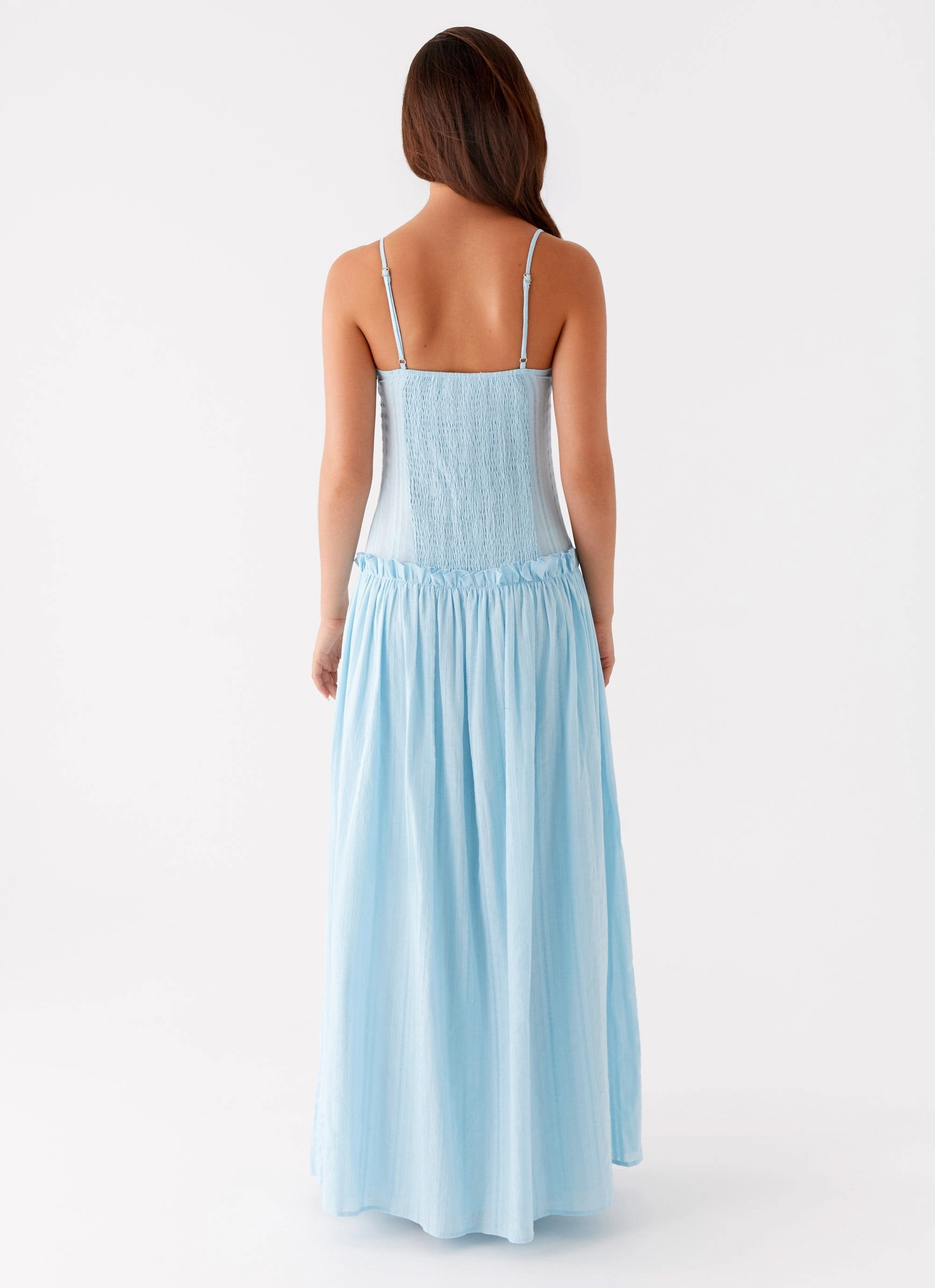 Stay Cool Polished Motion Jacinda Drop Waist Maxi Dress - Blue