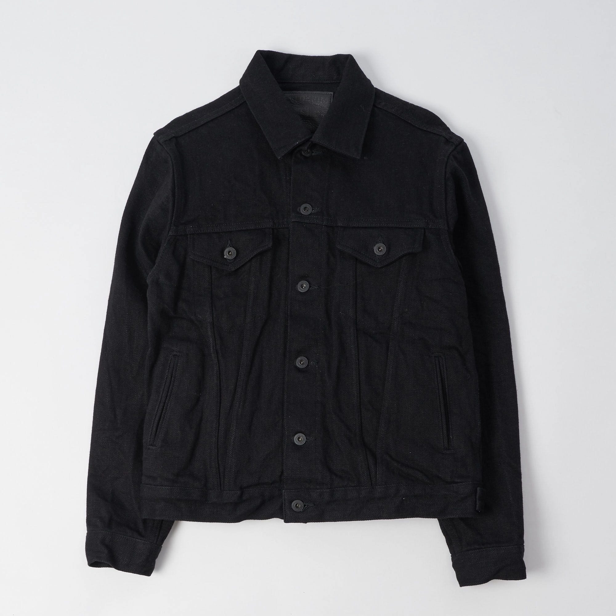 Anti Slip Shoulder ONI Denim 02527PZR-IDBK 20oz 'Indigo x Black Secret Denim' Type III Denim Jacket - Rinsed