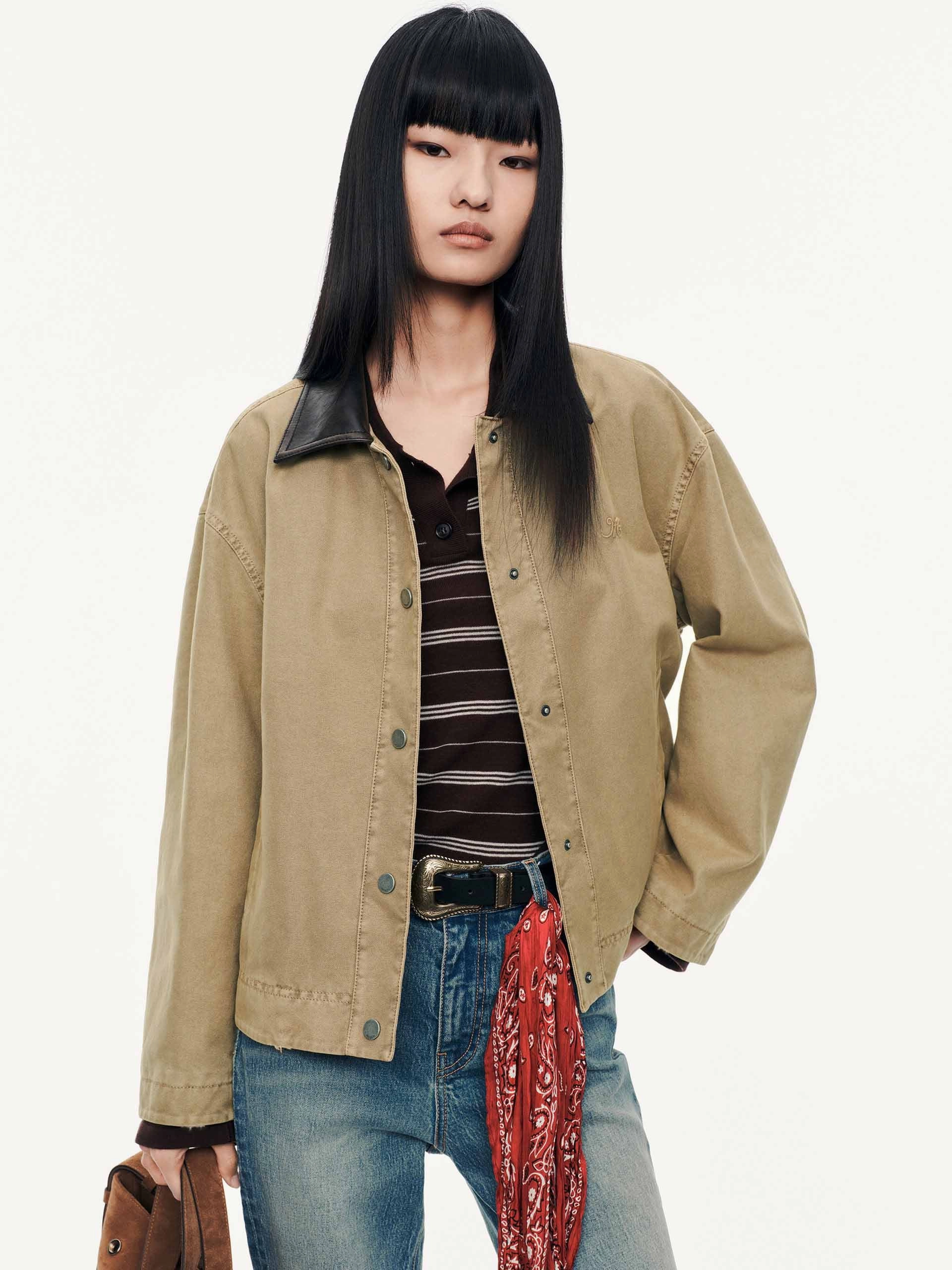 Contrast Collar Cotton Coat Water resistant coating Cold Resist