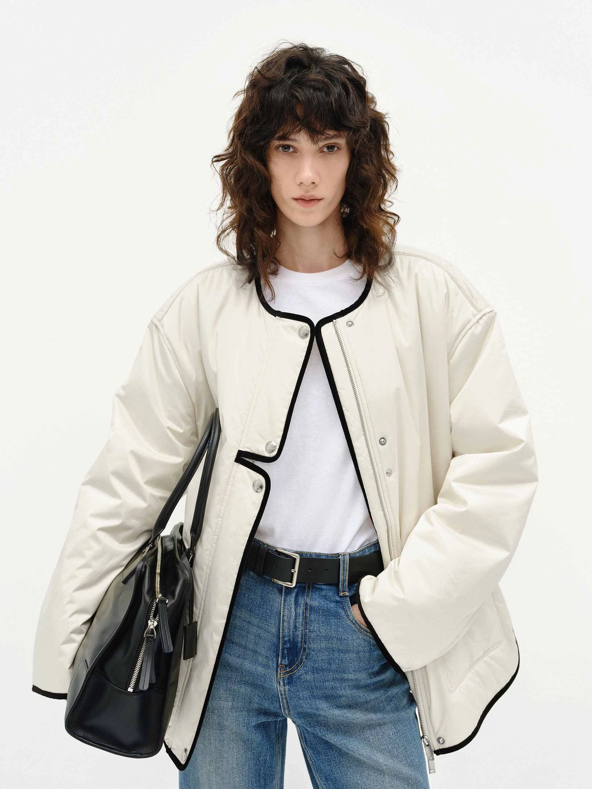 Contrast Trim Quilted Coat Lightweight Insulation Technology Hooded Versatile Design