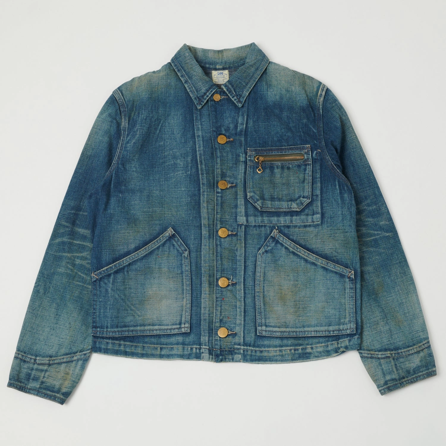 Lee Archives 191J 'Loco' Denim Jacket - Heavy Wash Belted Waist
