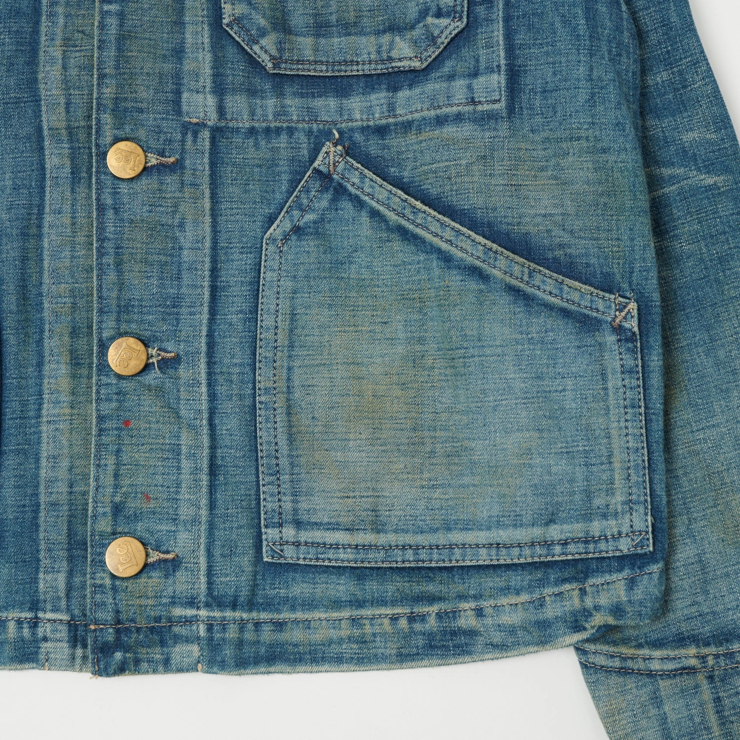 AntiStatic Inner Layer Smooth Flat Collar Lee Archives 191J 'Loco' Denim Jacket - Heavy Wash
