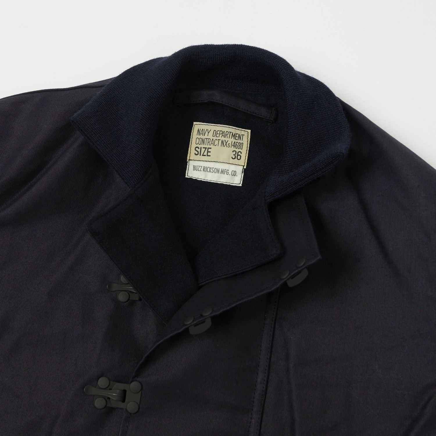 Flexible Layer Fit Eco Conscious Production Buzz Rickson's U.S. Navy Hook Deck Jacket - Navy