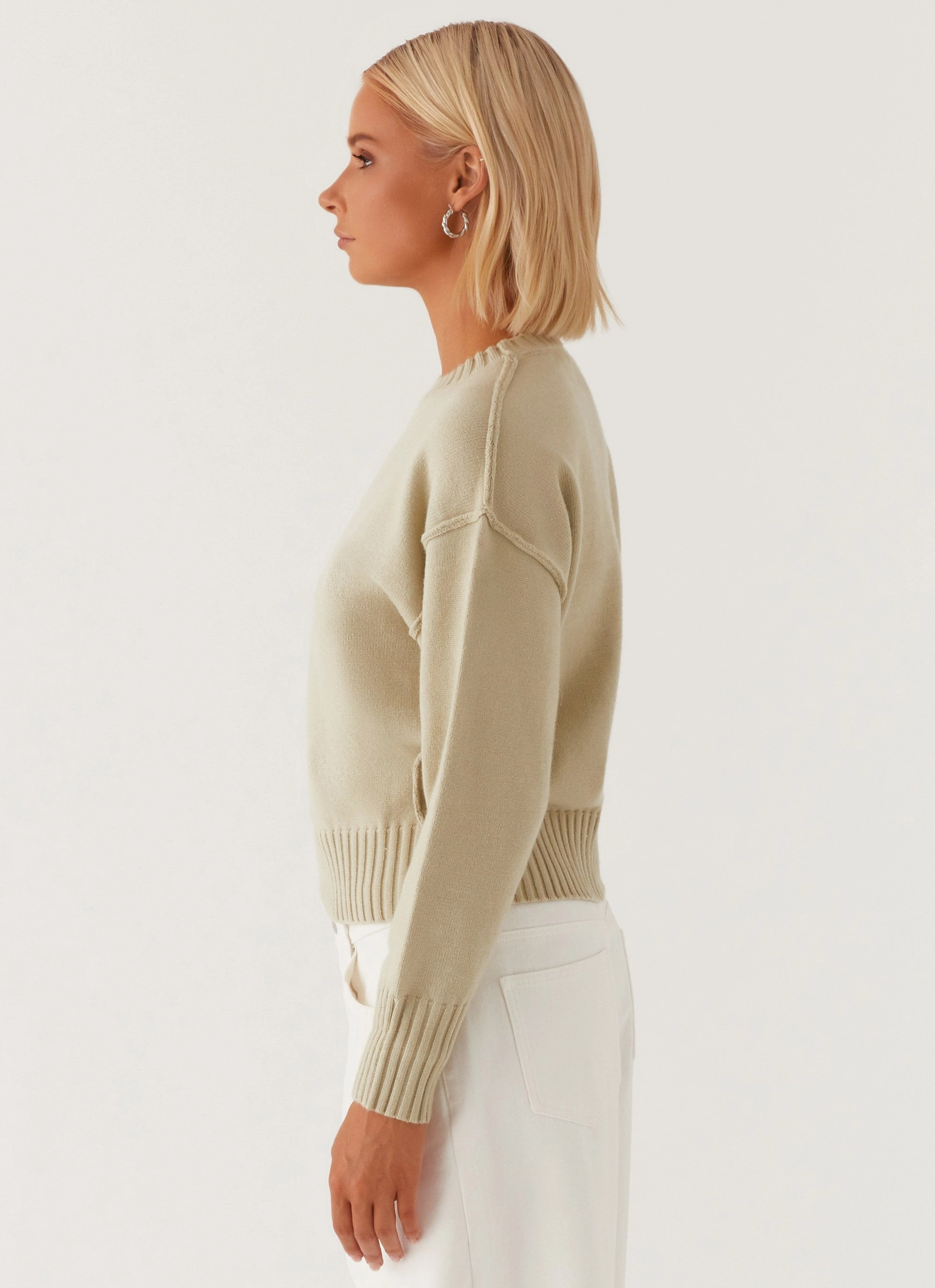 Thelma Oversized Knit Sweater - Pastel Green AntiStatic Inner Layer