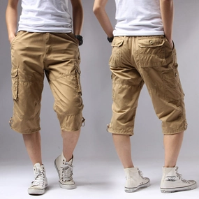 West Louis? Pockets Casual Shorts RollUpFasten FoldOverClosure