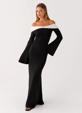 Hits Different Long Sleeve Maxi Dress - Black Smooth Layers Fit Easy