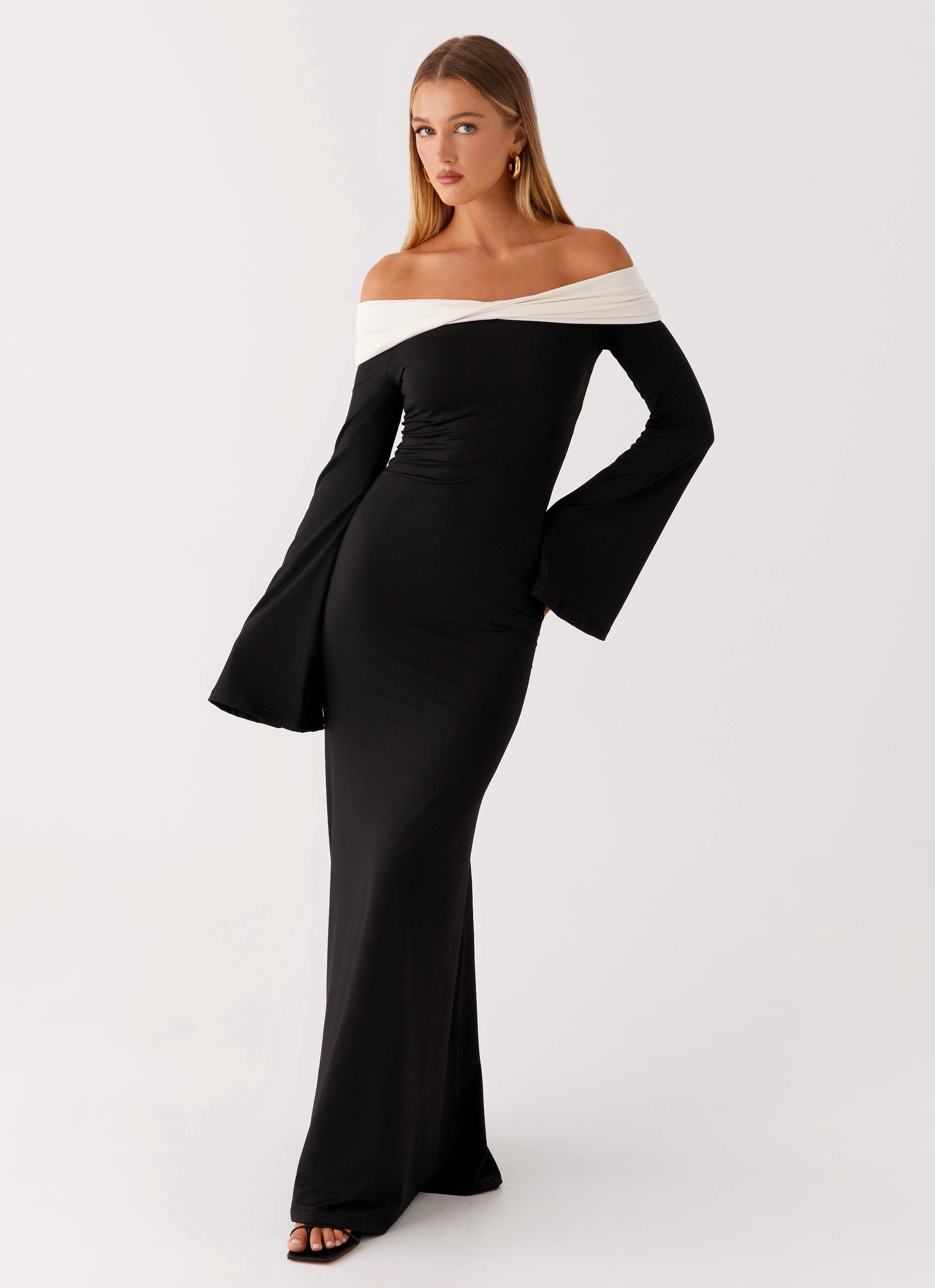 Hits Different Long Sleeve Maxi Dress - Black Smooth Layers Fit Easy