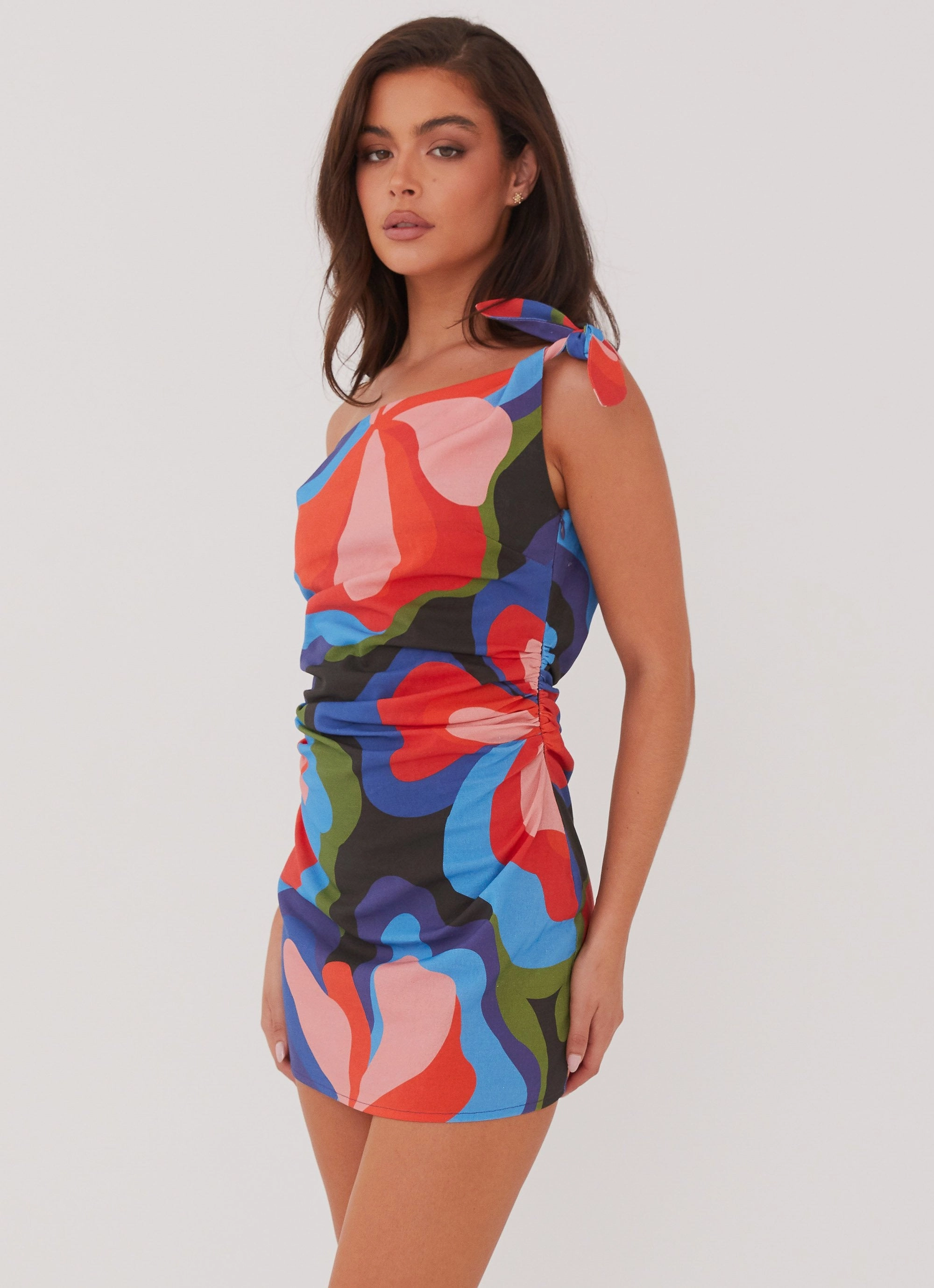 Special-Occasion Amazonia Linen Mini Dress - Floral Fantasy