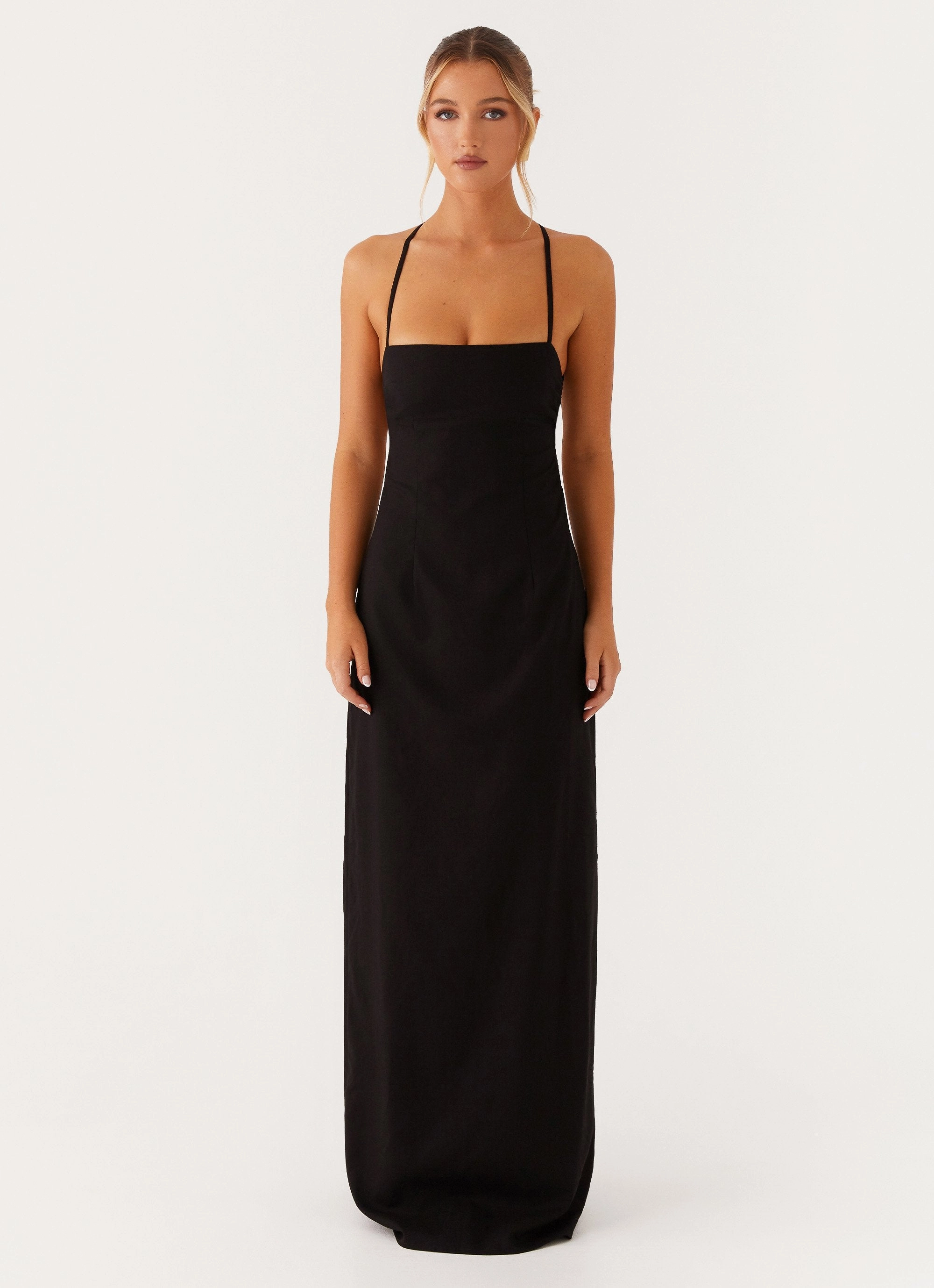 Cora Backless Maxi Dress - Black Nordic Calm
