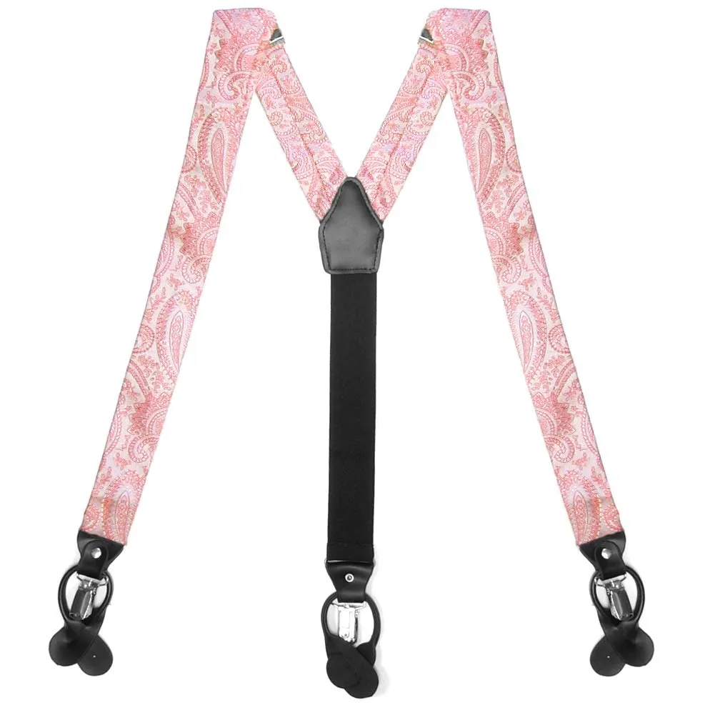 Coral Clara Paisley Suspenders