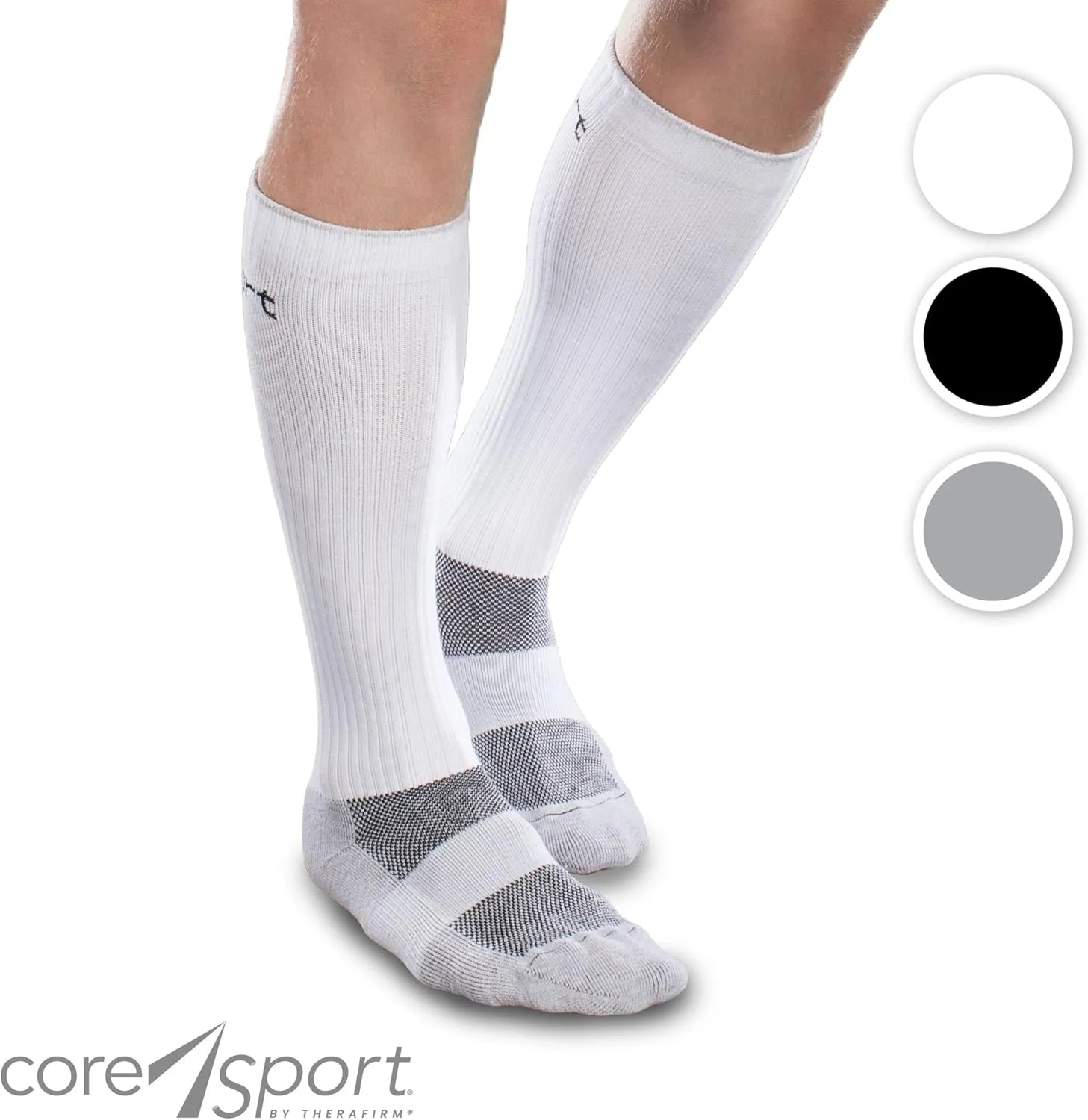 CoreSport Athletic Performance Compression Socks - 15-20mmHg Mild Graduated Compression