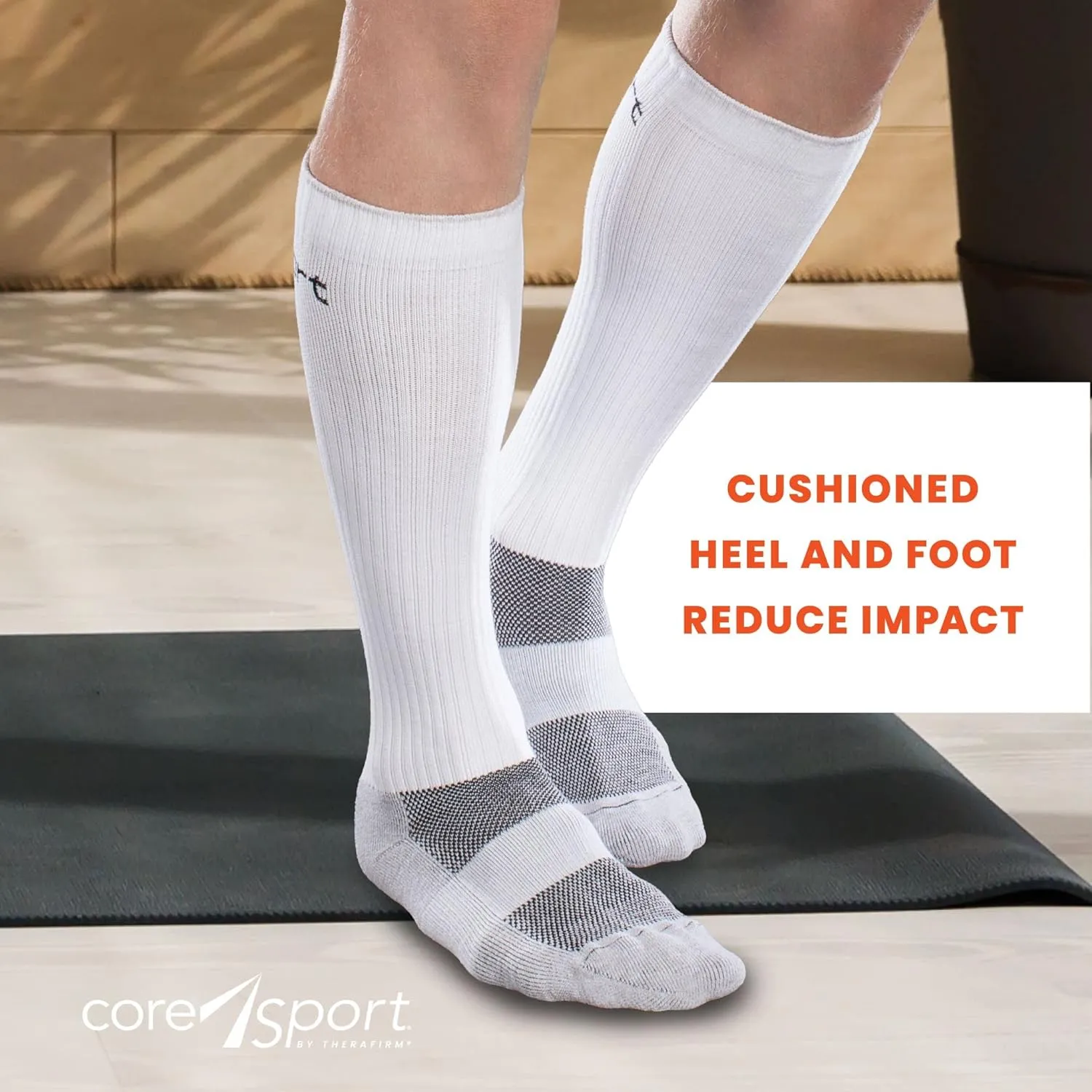 CoreSport Athletic Performance Compression Socks - 15-20mmHg Mild Graduated Compression
