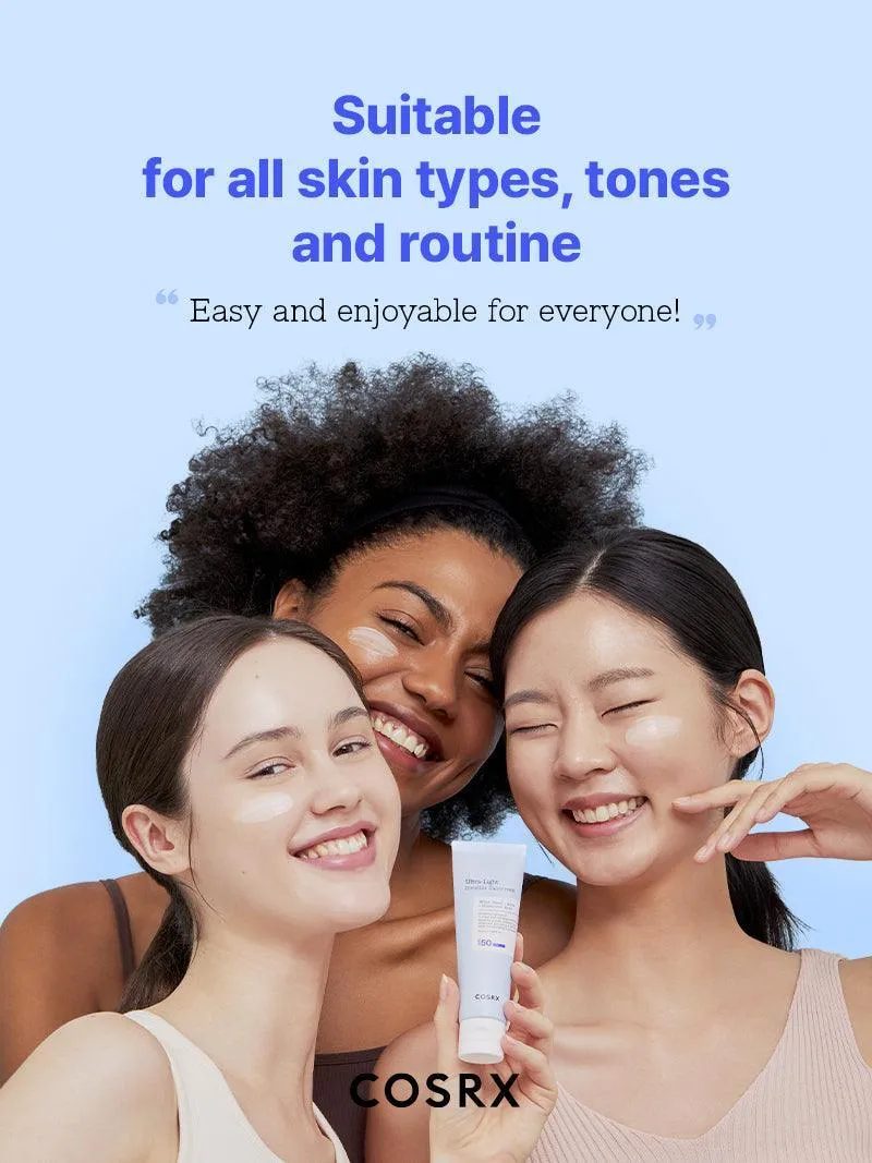 COSRX witch hazel aloe   hyaluronic acid ultra light invisible sunscreen واقي الشمس بالهايلرونك اسد والالوفيرا