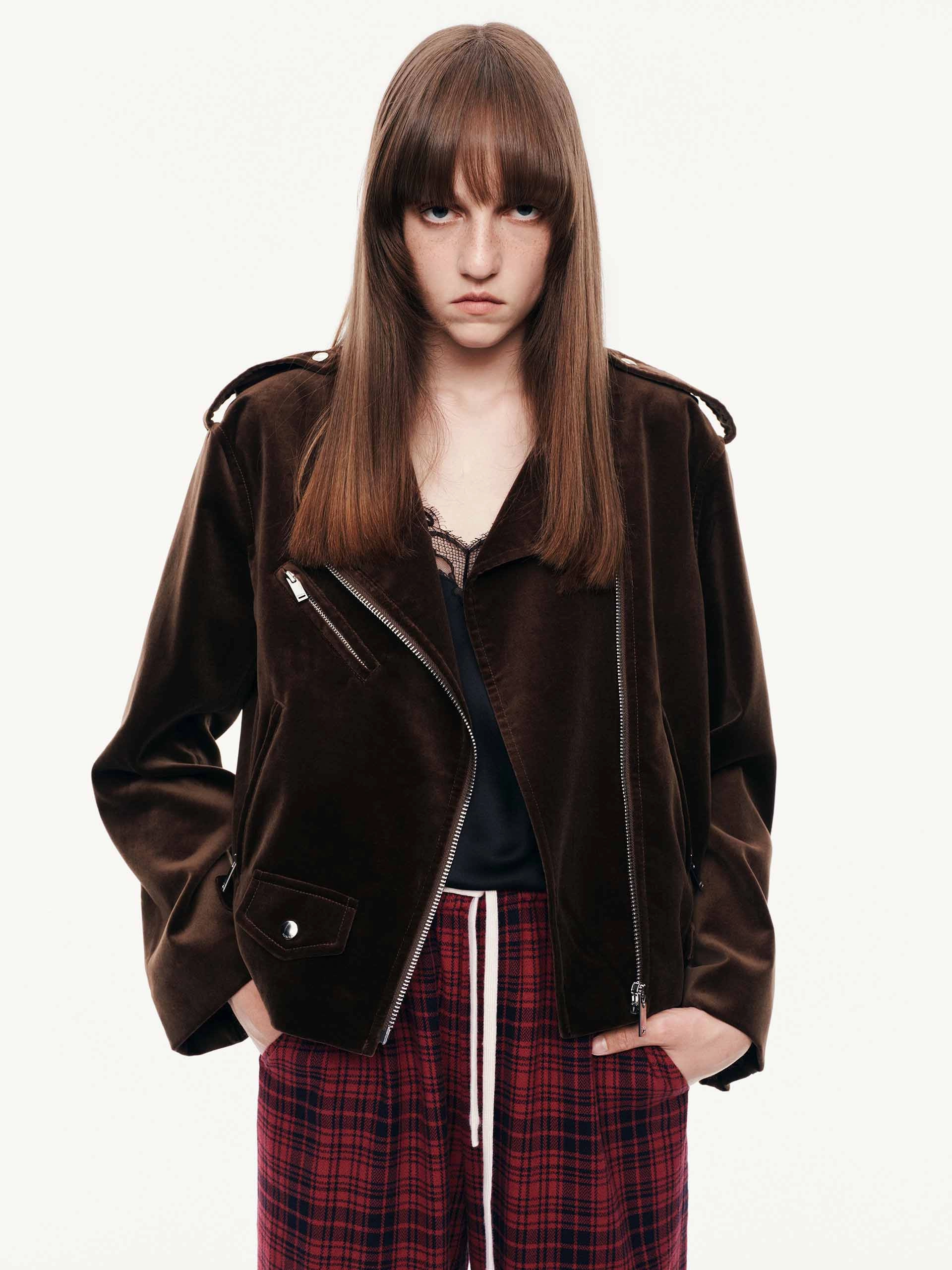 Cotton Zipper Biker Jacket Thermo Regulating