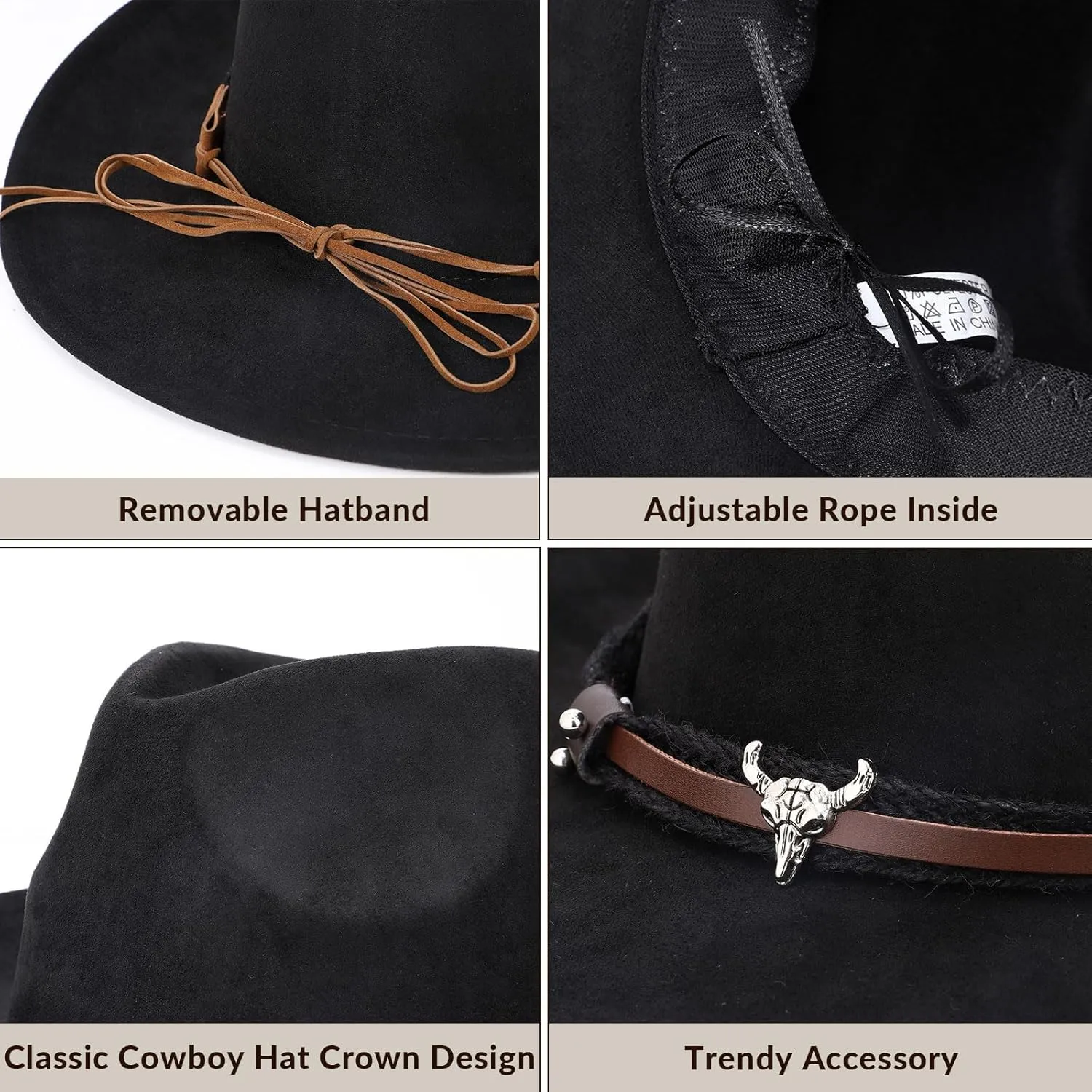 Cowboy Hats for Men Women with Blue Stones