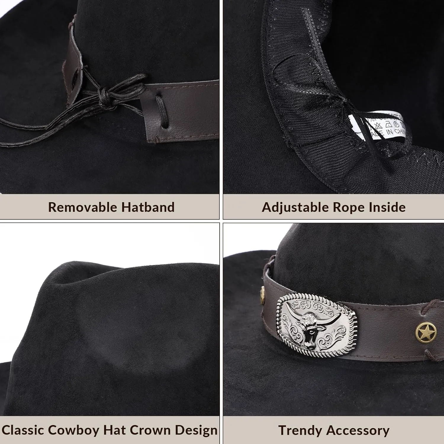 Cowboy Hats for Men Women with Blue Stones